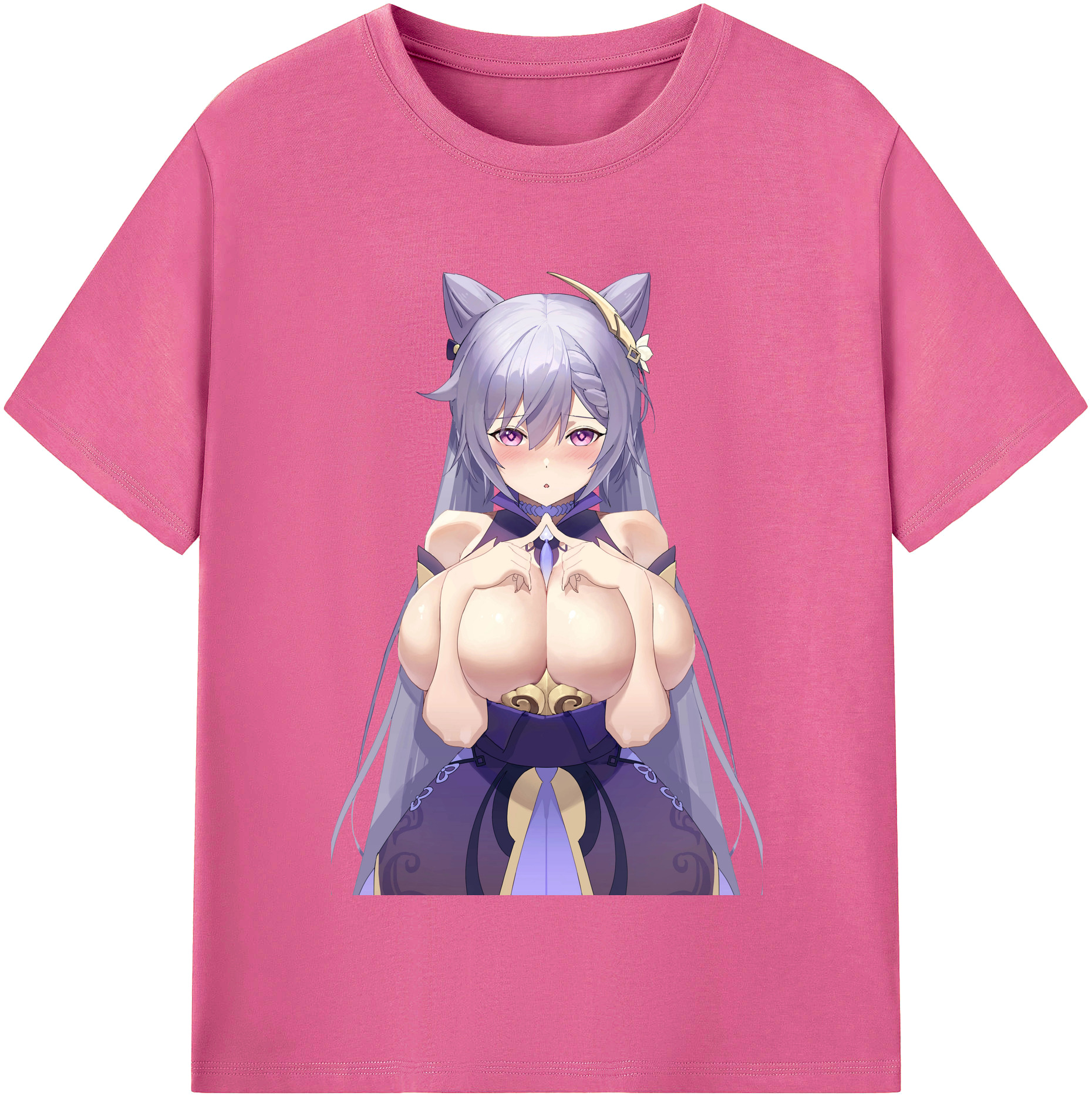 げんし神 刻晴 こくせい genshin Kokusei レディースカジュアルプリントTシャツ（綿100％）