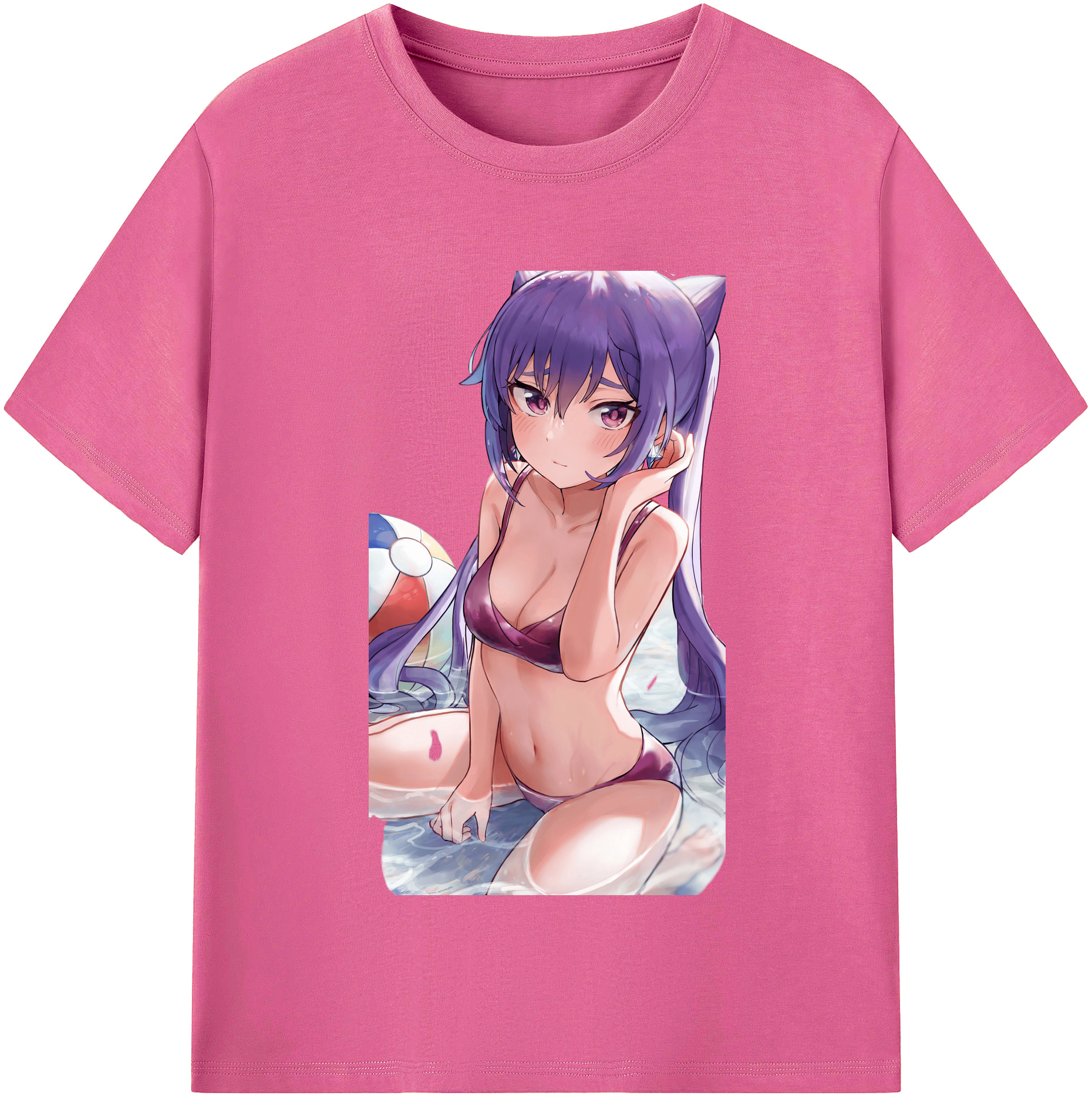 げんし神 刻晴 こくせい genshin Kokusei レディースカジュアルプリントTシャツ（綿100％）