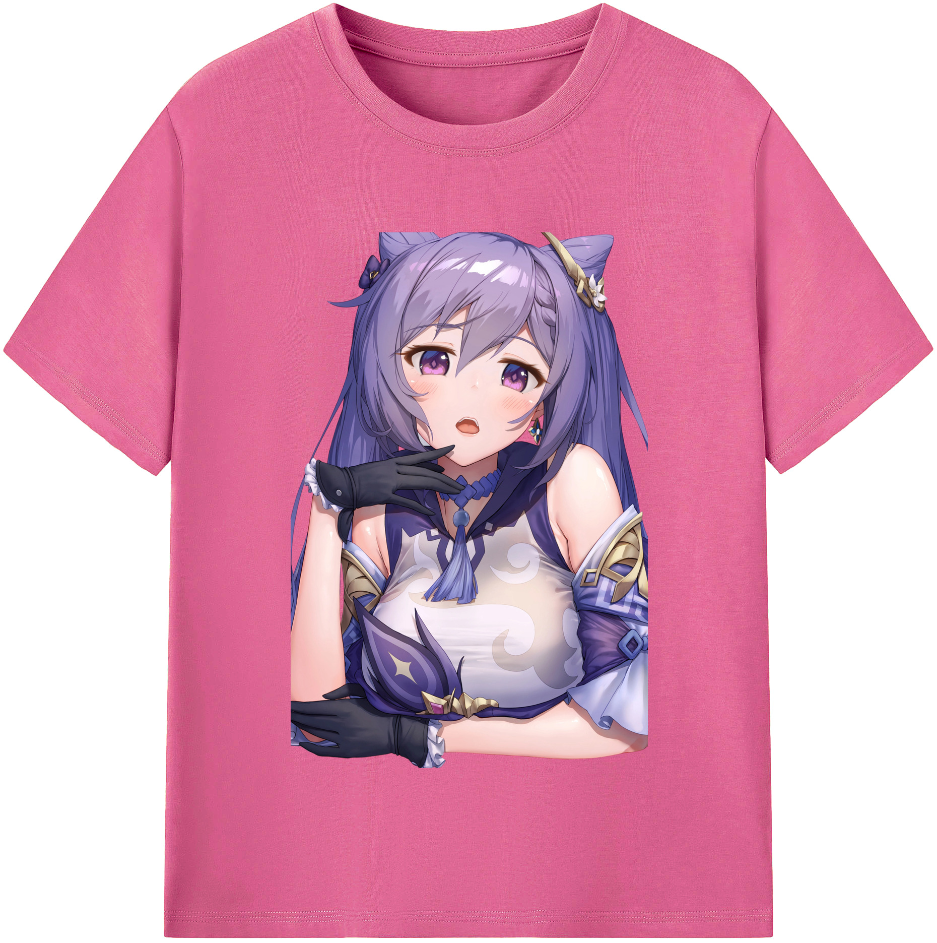 げんし神 刻晴 こくせい genshin Kokusei レディースカジュアルプリントTシャツ（綿100％）