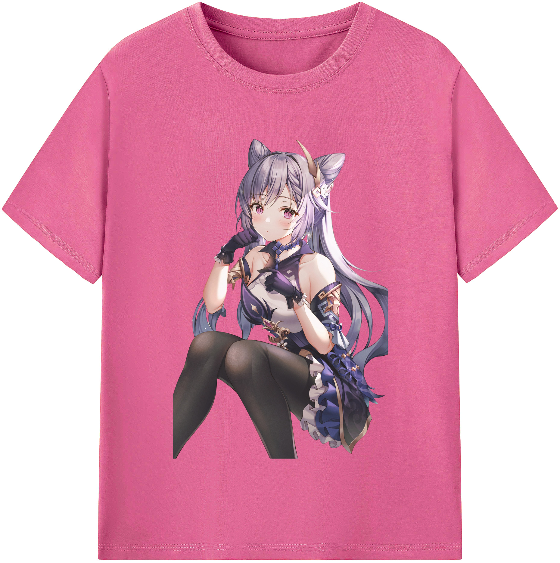げんし神 刻晴 こくせい genshin Kokusei レディースカジュアルプリントTシャツ（綿100％）