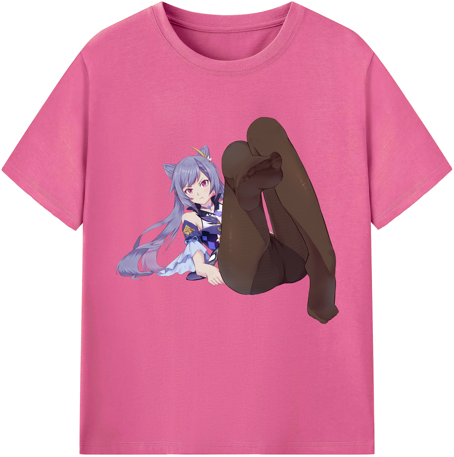 げんし神 刻晴 こくせい genshin Kokusei レディースカジュアルプリントTシャツ（綿100％）