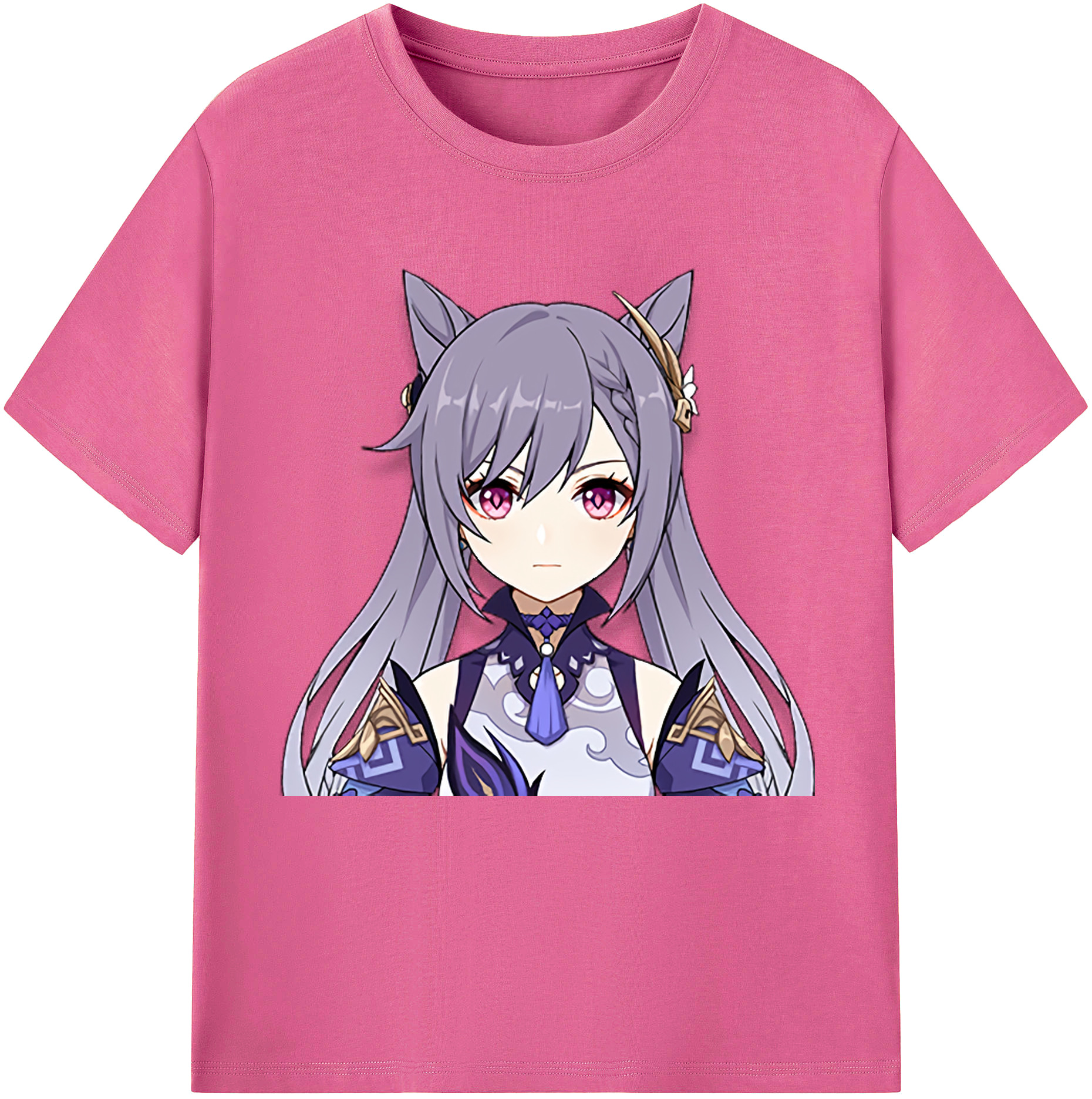 げんし神 刻晴 こくせい genshin Kokusei レディースカジュアルプリントTシャツ（綿100％）