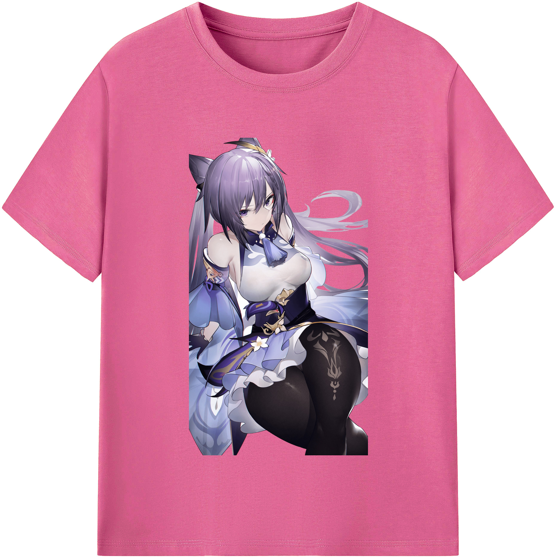 げんし神 刻晴 こくせい genshin Kokusei レディースカジュアルプリントTシャツ（綿100％）