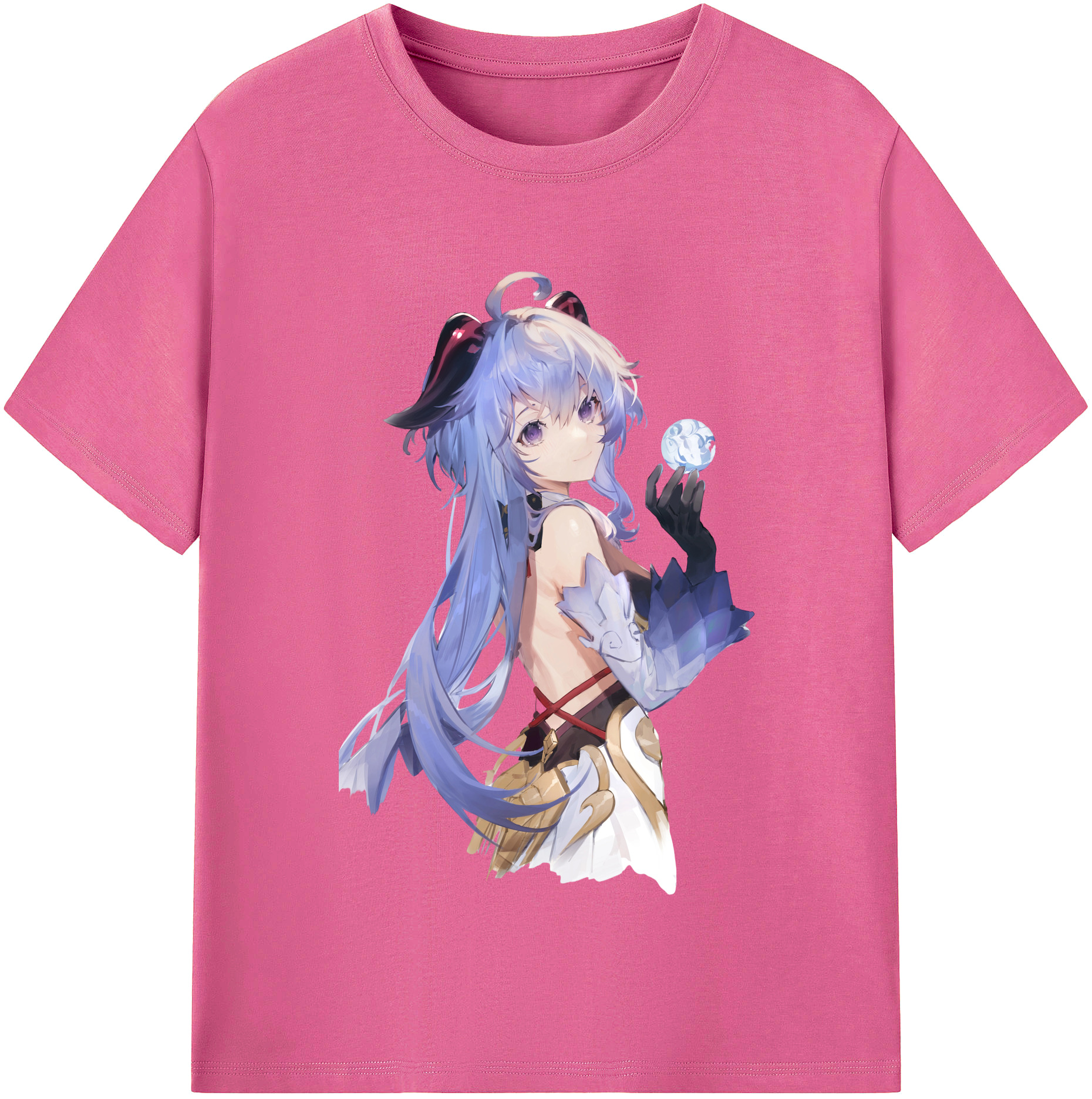 げんし神 甘雨 かんう genshin Ganyu レディースカジュアルプリントTシャツ（綿100％）