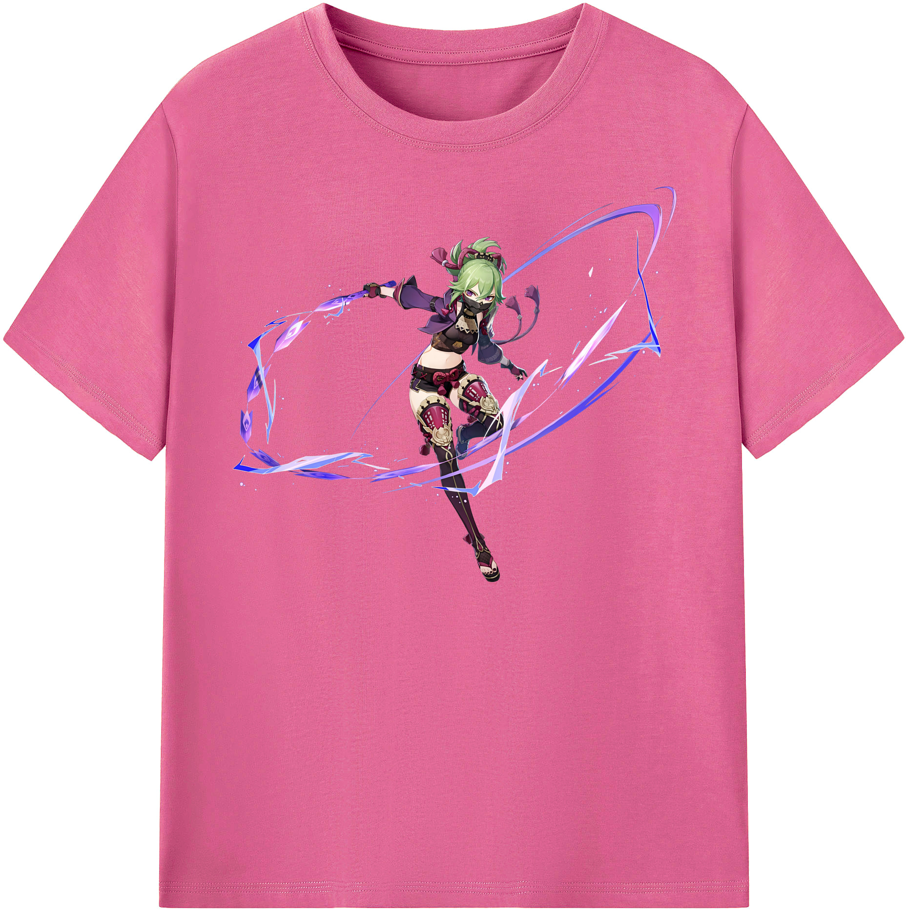 げんし神  久岐忍 くき しのぶ genshin Kuki Shinobu レディースカジュアルプリントTシャツ（綿100％）