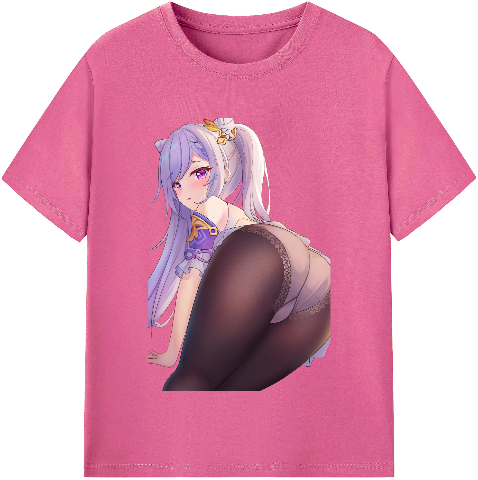 げんし神 刻晴 こくせい genshin Kokusei レディースカジュアルプリントTシャツ（綿100％）