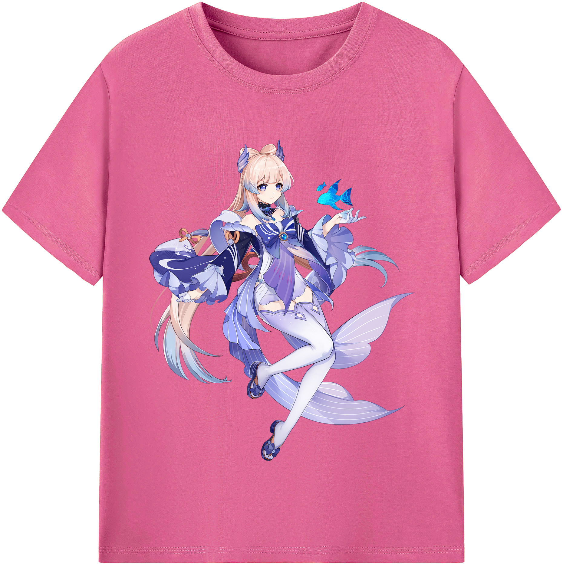 げんし神 珊瑚宮心海 サンゴノミヤ・ココミ genshin Sangonomiya Kokomi レディースカジュアルプリントTシャツ（綿100％）