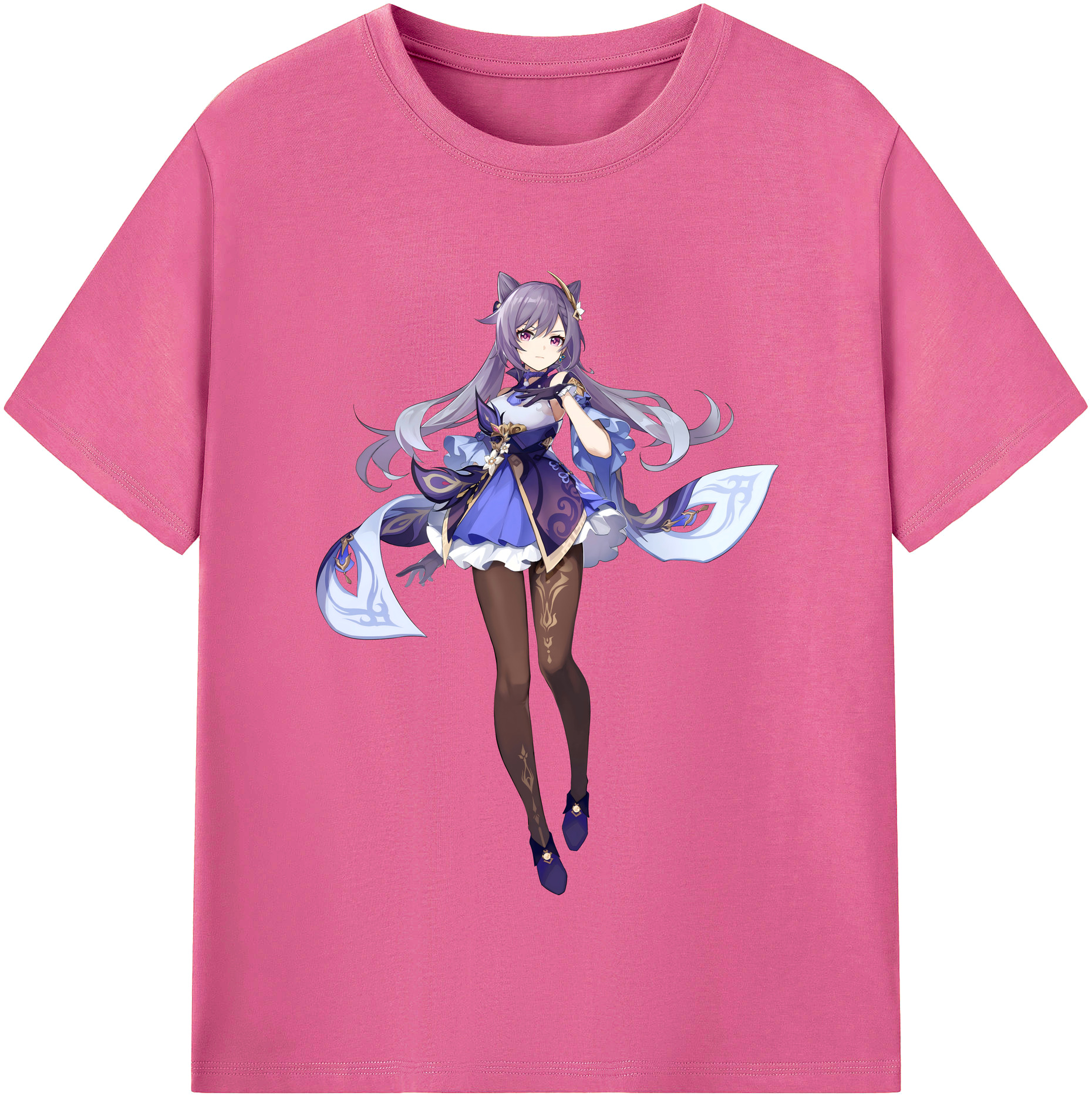 げんし神 刻晴 こくせい genshin Kokusei レディースカジュアルプリントTシャツ（綿100％）