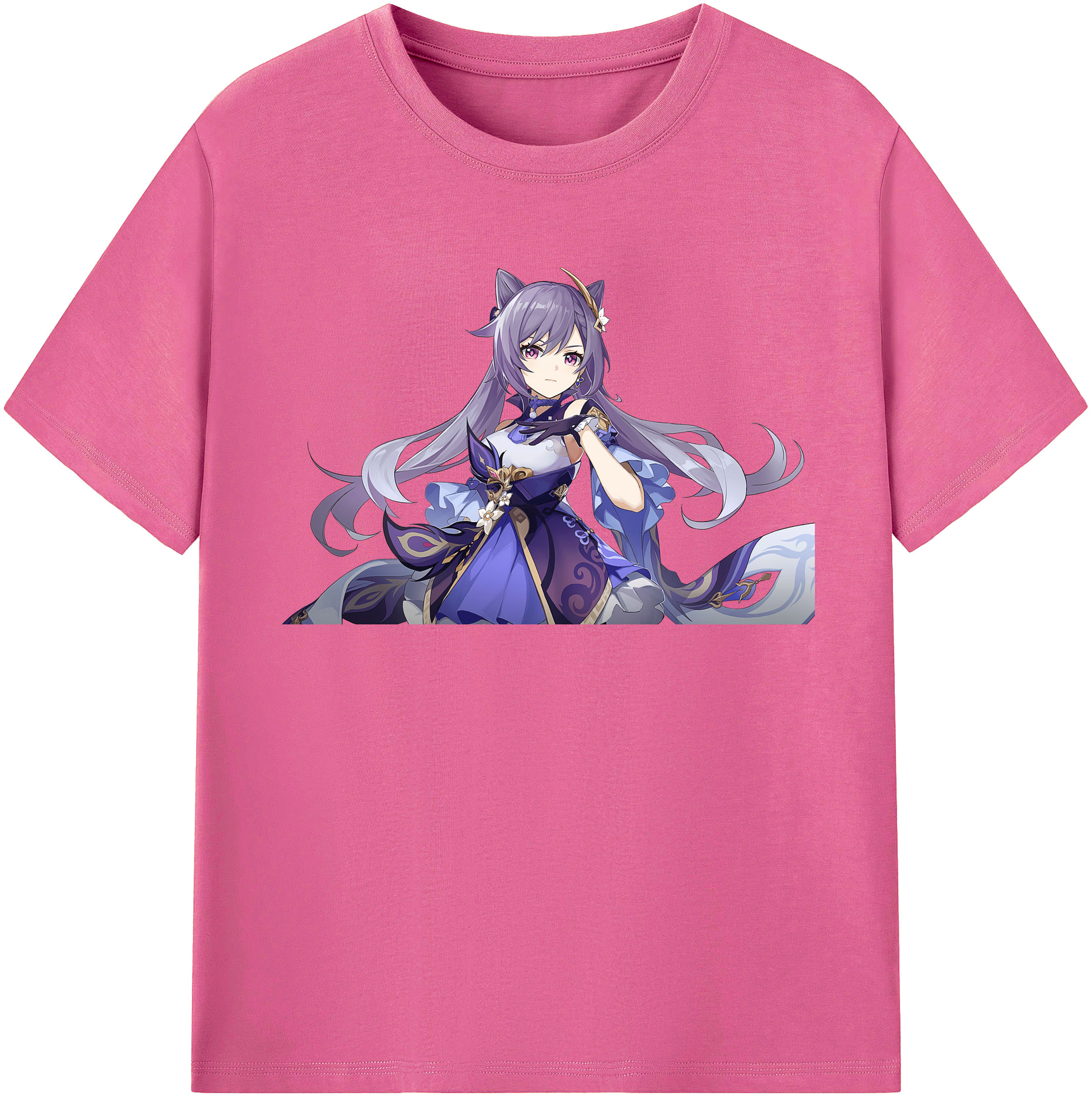 げんし神 刻晴 こくせい genshin Kokusei レディースカジュアルプリントTシャツ（綿100％）