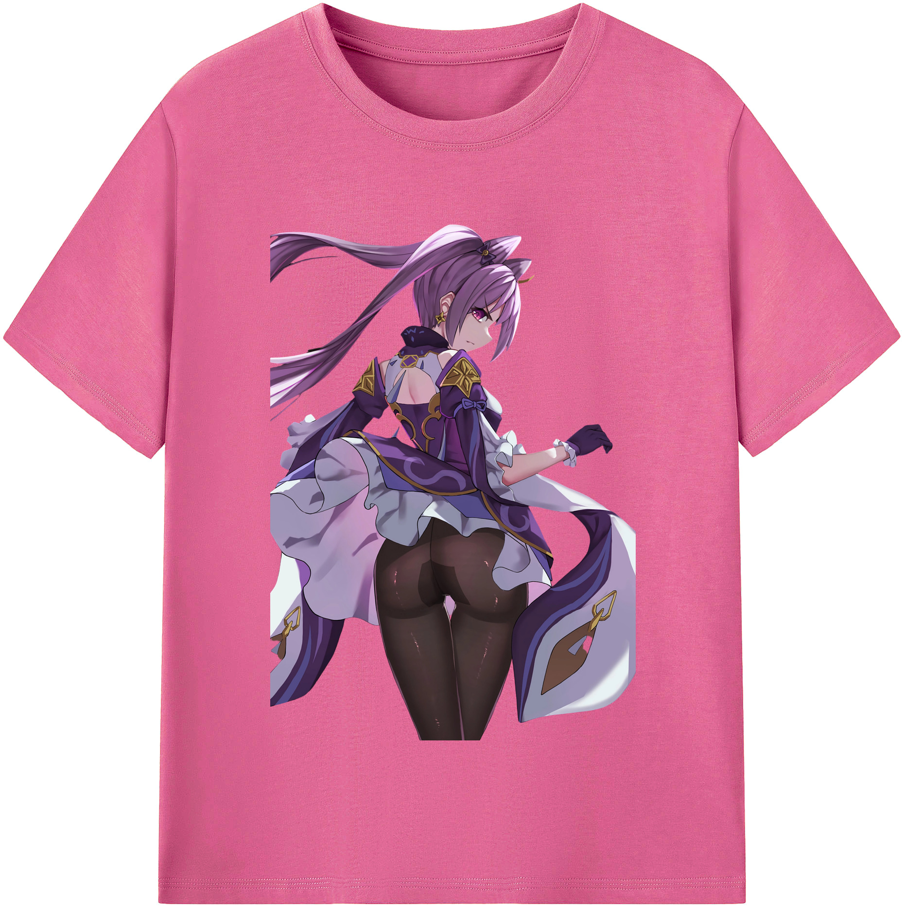げんし神 刻晴 こくせい genshin Kokusei レディースカジュアルプリントTシャツ（綿100％）