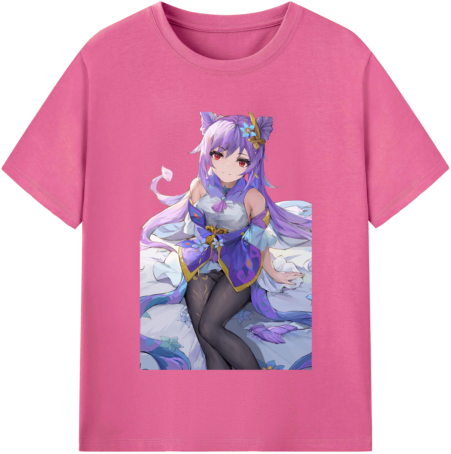 げんし神 刻晴 こくせい genshin Kokusei レディースカジュアルプリントTシャツ（綿100％）