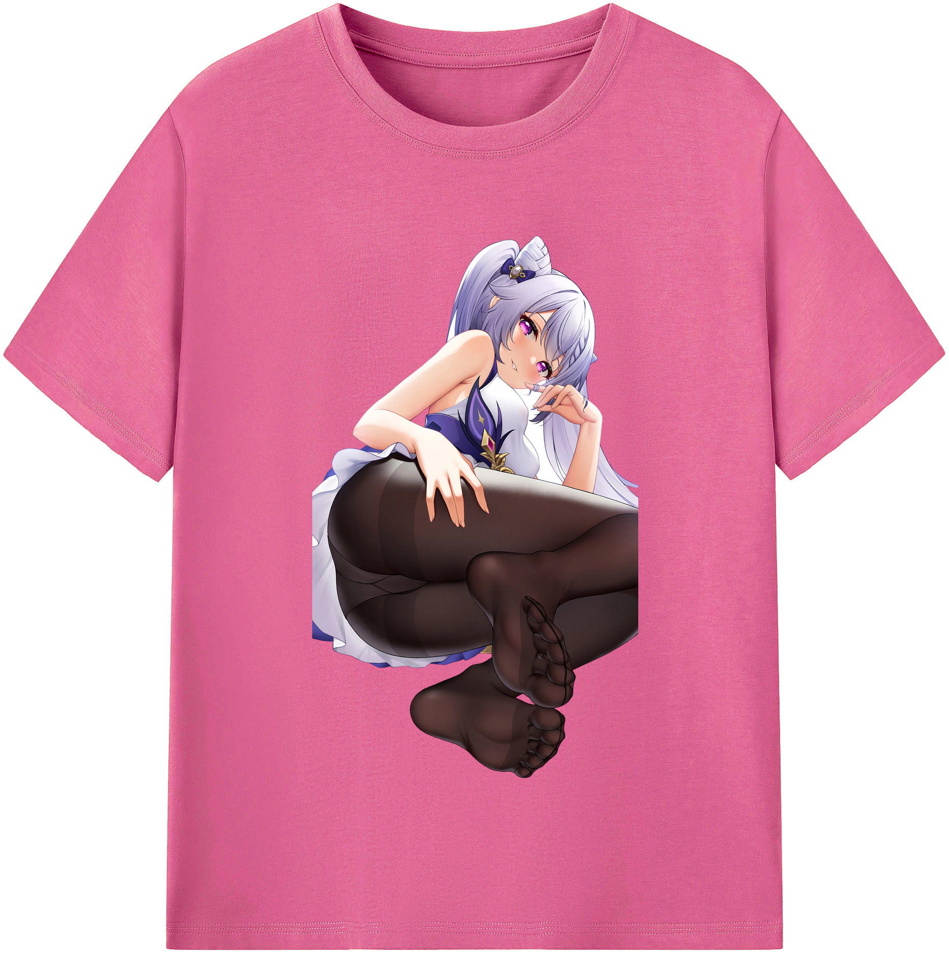 げんし神 刻晴 こくせい genshin Kokusei レディースカジュアルプリントTシャツ（綿100％）