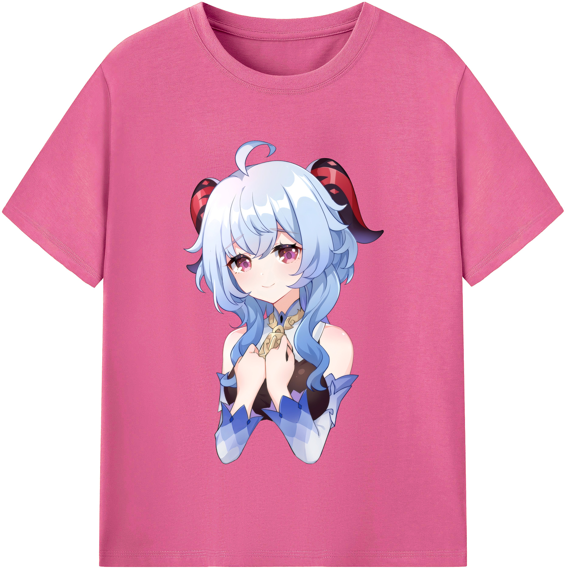 げんし神 甘雨 かんう genshin Ganyu レディースカジュアルプリントTシャツ（綿100％）