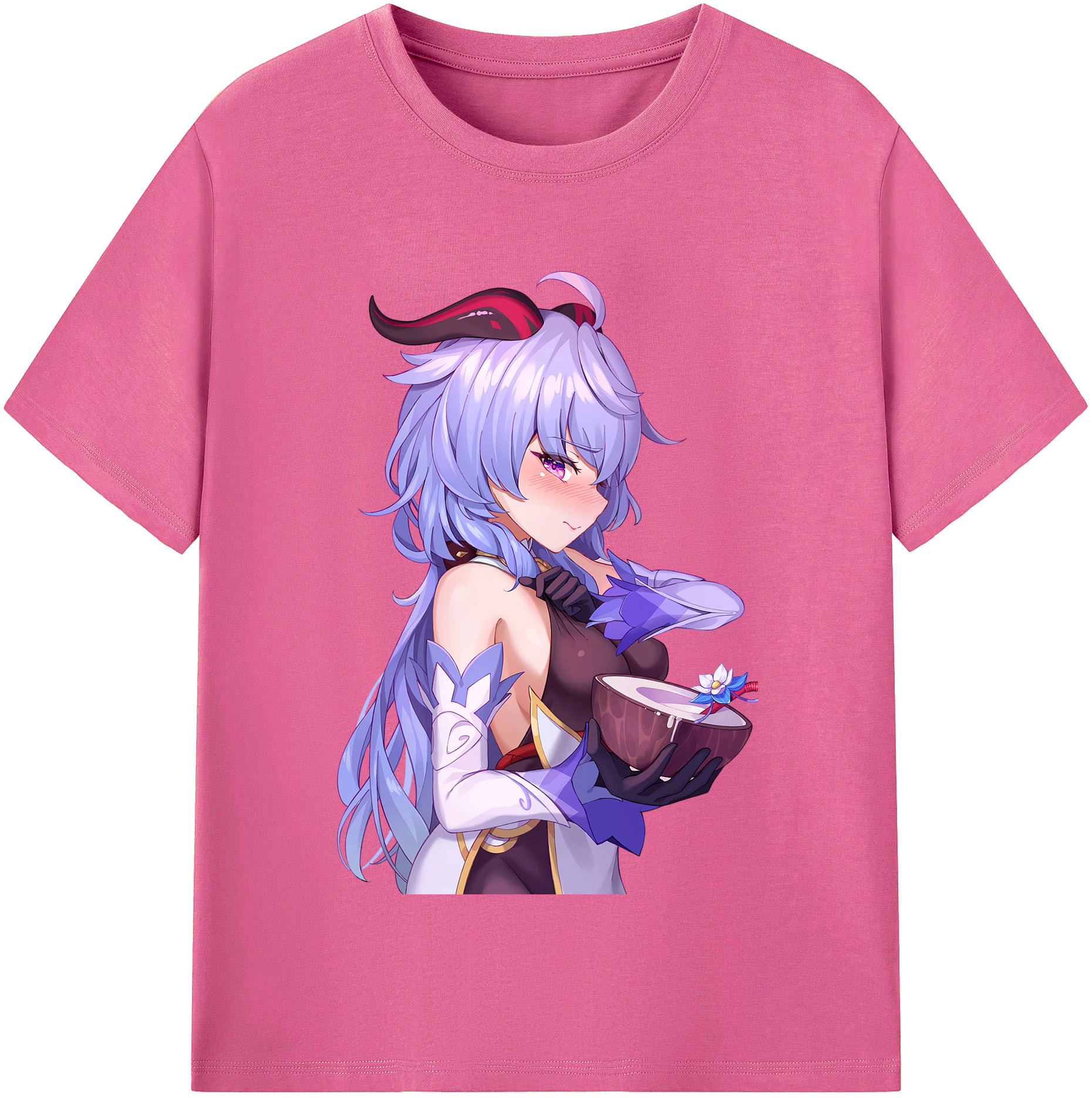 げんし神 甘雨 かんう genshin Ganyu レディースカジュアルプリントTシャツ（綿100％）