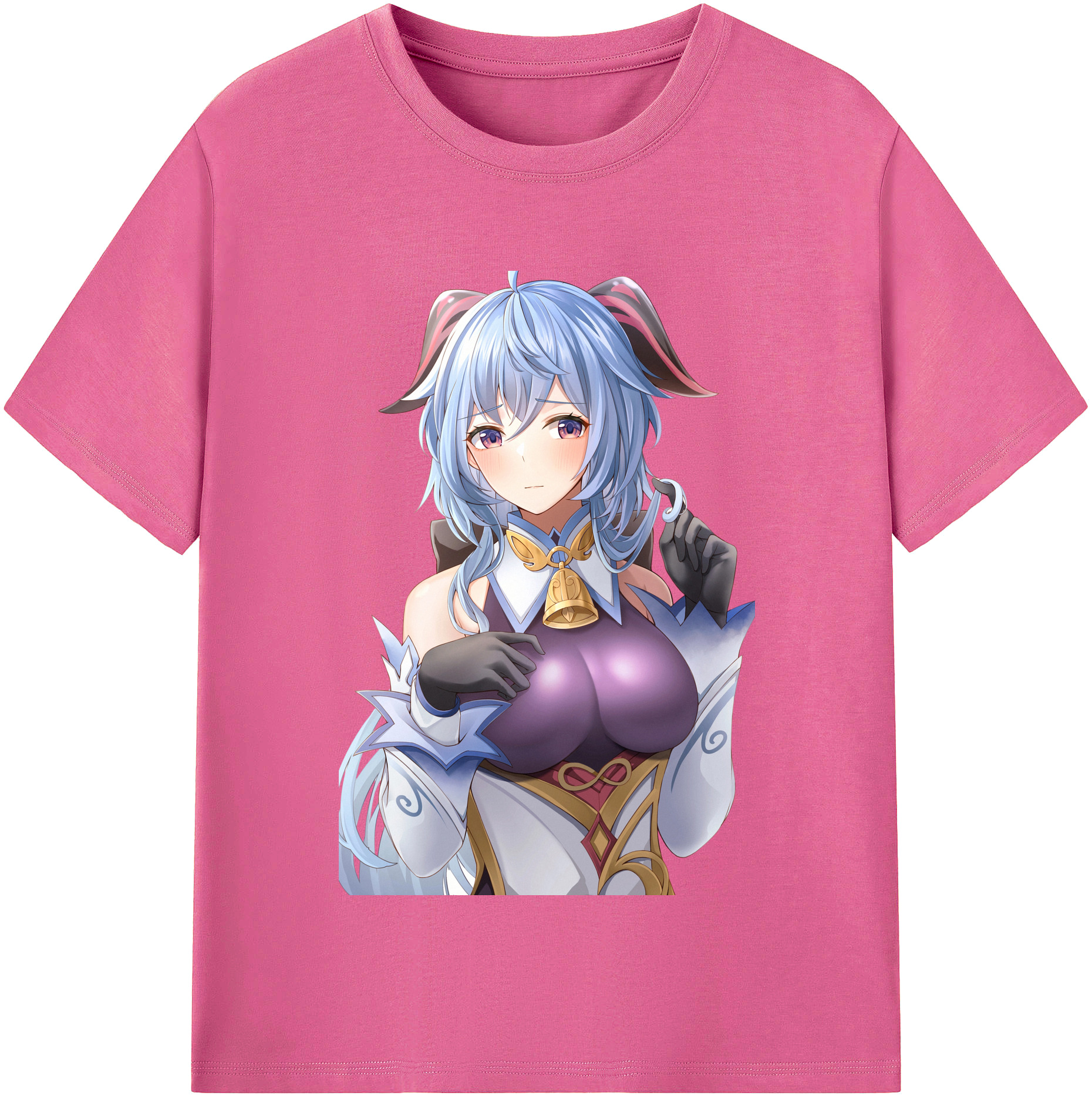 げんし神 甘雨 かんう genshin Ganyu レディースカジュアルプリントTシャツ（綿100％）