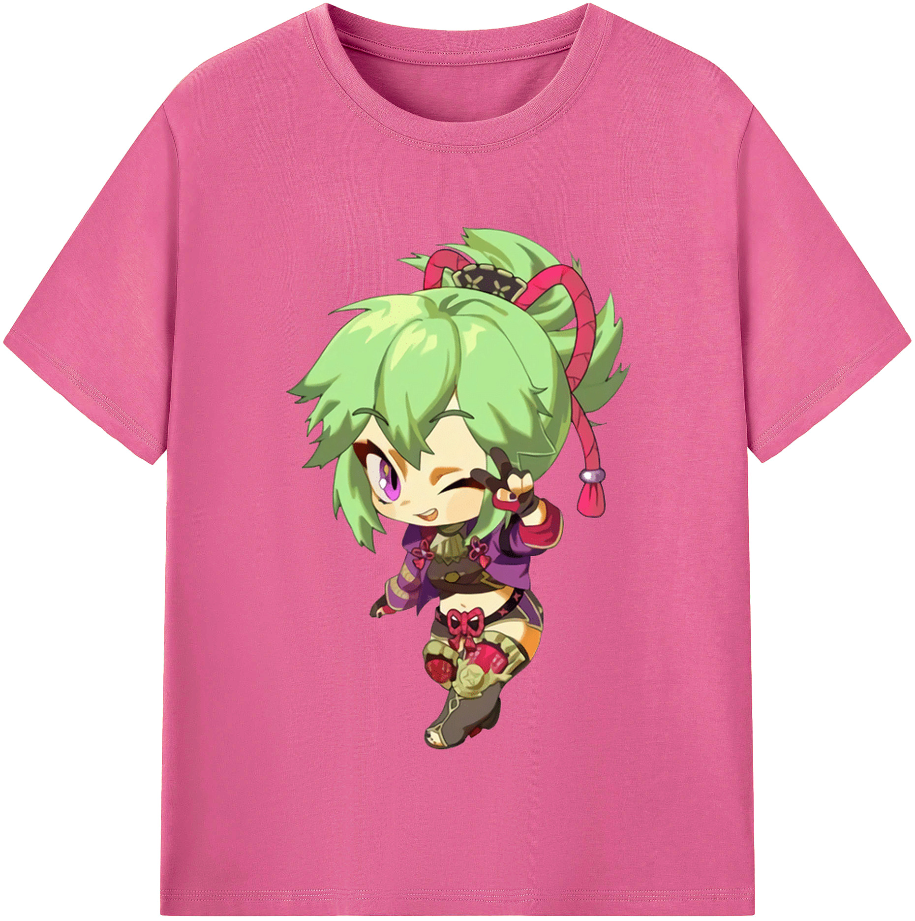 げんし神  久岐忍 くき しのぶ genshin Kuki Shinobu レディースカジュアルプリントTシャツ（綿100％）