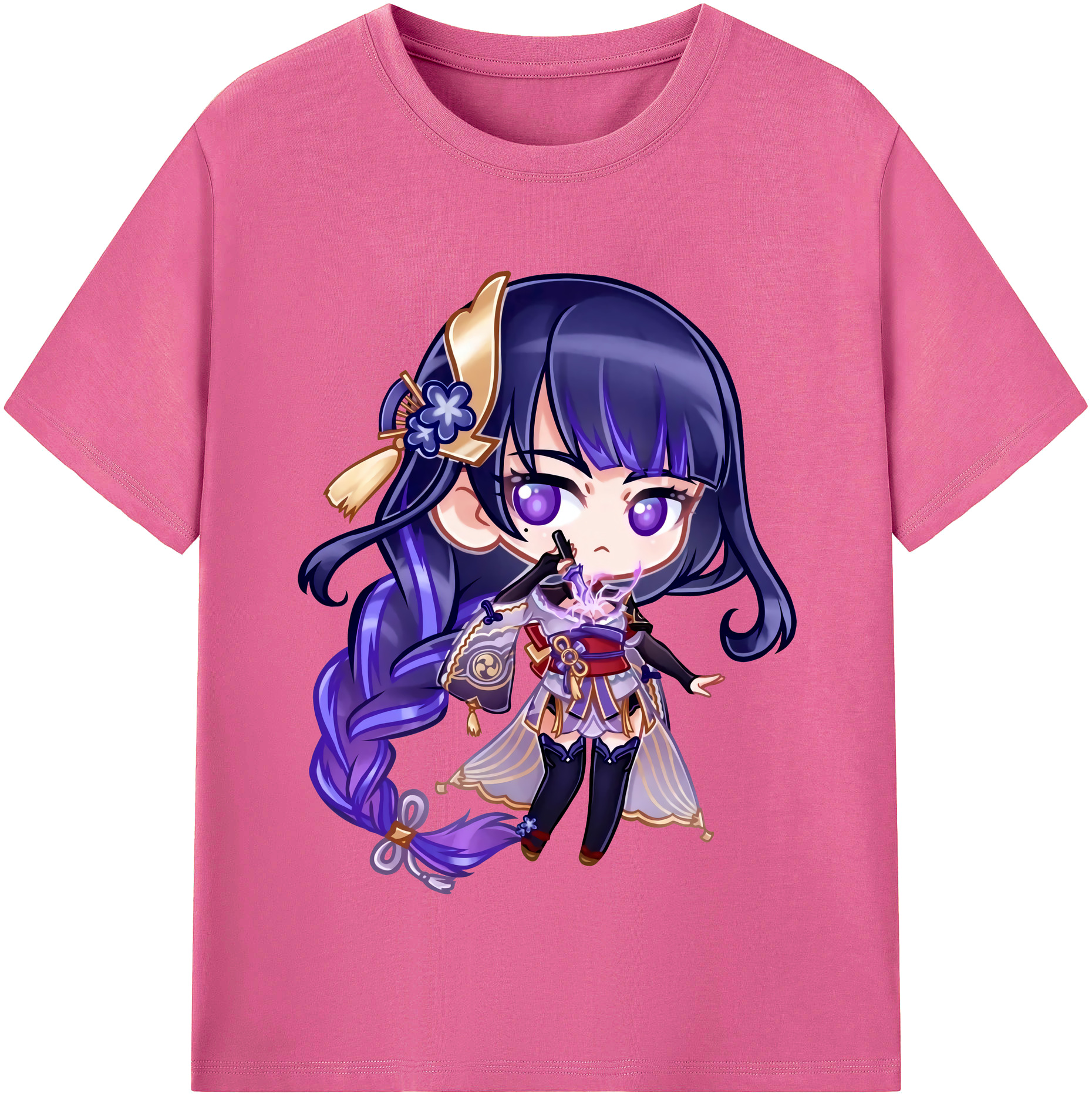 げんし神 雷電将軍 らいでんしょうぐん genshin Raiden Shogun レディースカジュアルプリントTシャツ（綿100％）