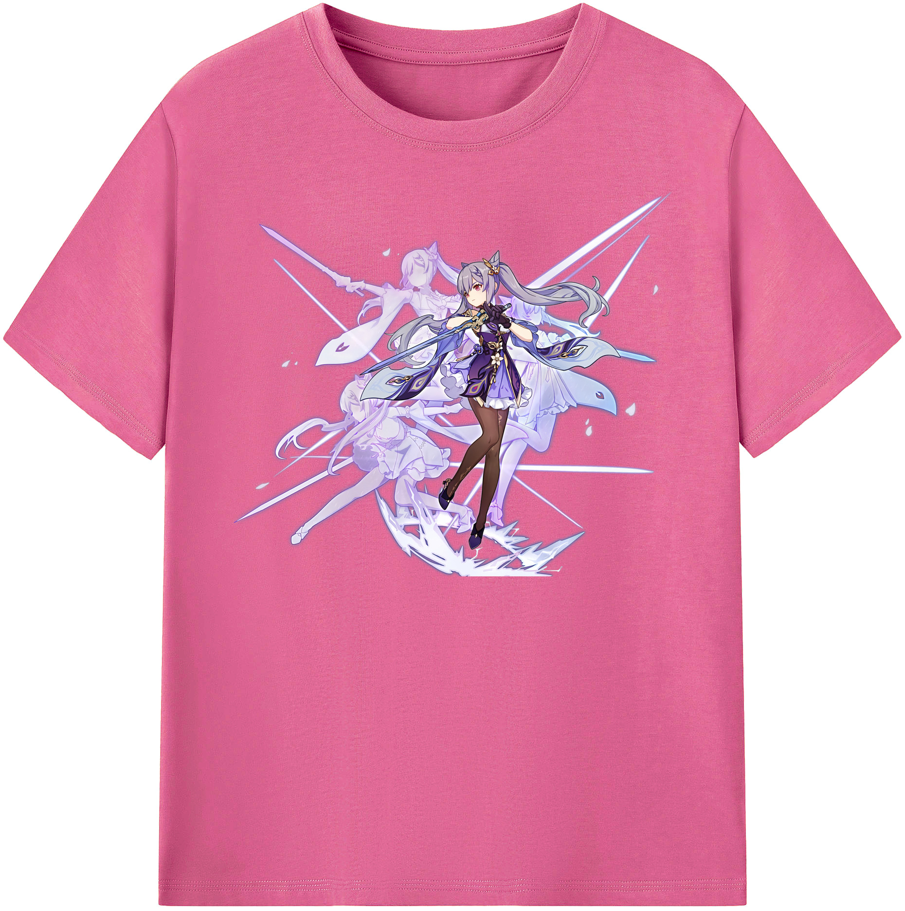 げんし神 刻晴 こくせい genshin Kokusei レディースカジュアルプリントTシャツ（綿100％）