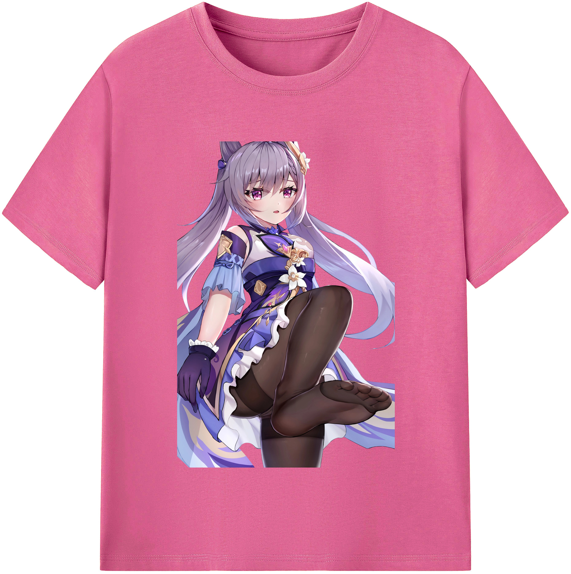 げんし神 刻晴 こくせい genshin Kokusei レディースカジュアルプリントTシャツ（綿100％）