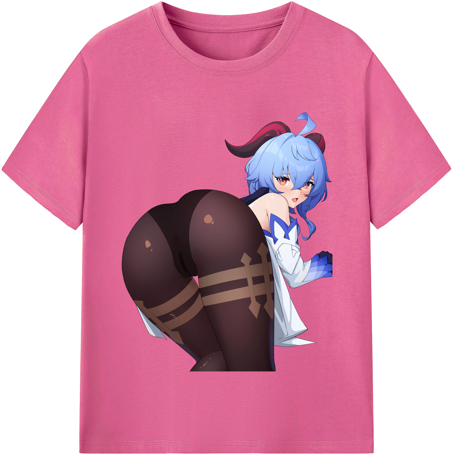げんし神 甘雨 かんう genshin Ganyu レディースカジュアルプリントTシャツ（綿100％）