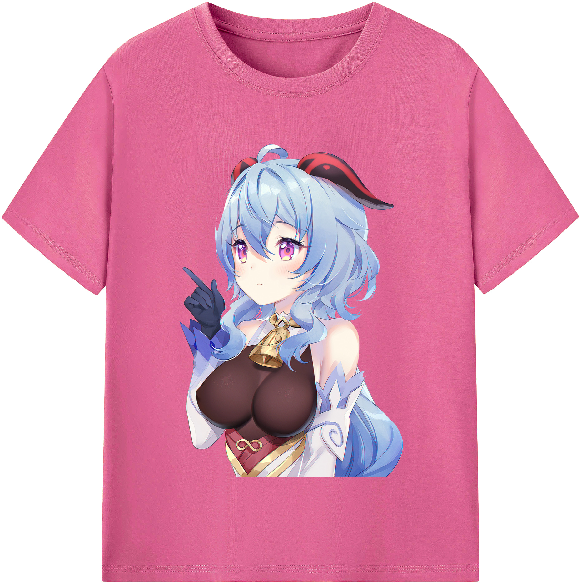 げんし神 甘雨 かんう genshin Ganyu レディースカジュアルプリントTシャツ（綿100％）
