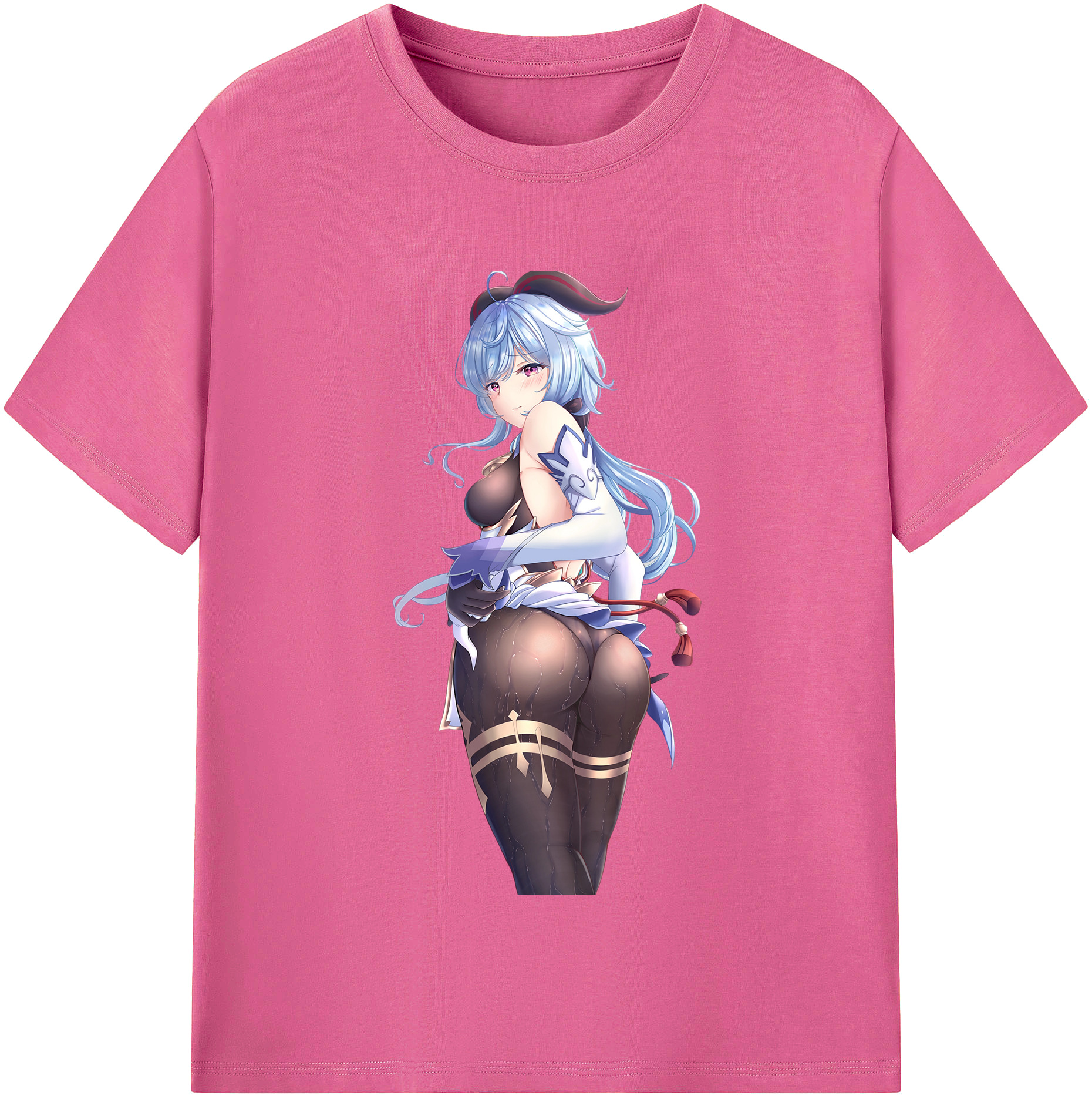 げんし神 甘雨 かんう genshin Ganyu レディースカジュアルプリントTシャツ（綿100％）