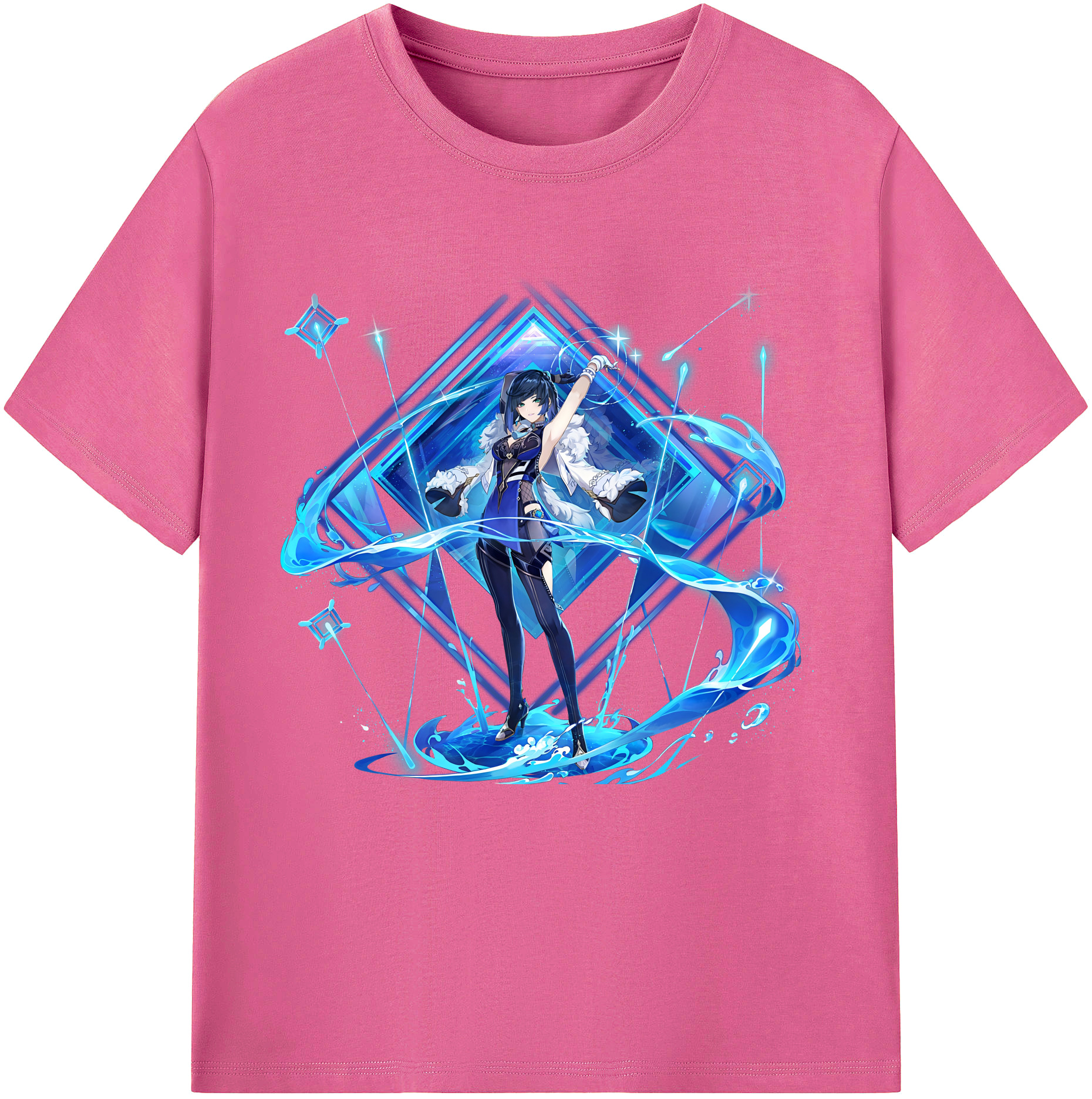 げんし神 夜兰 やらん genshin Yaran レディースカジュアルプリントTシャツ（綿100％）