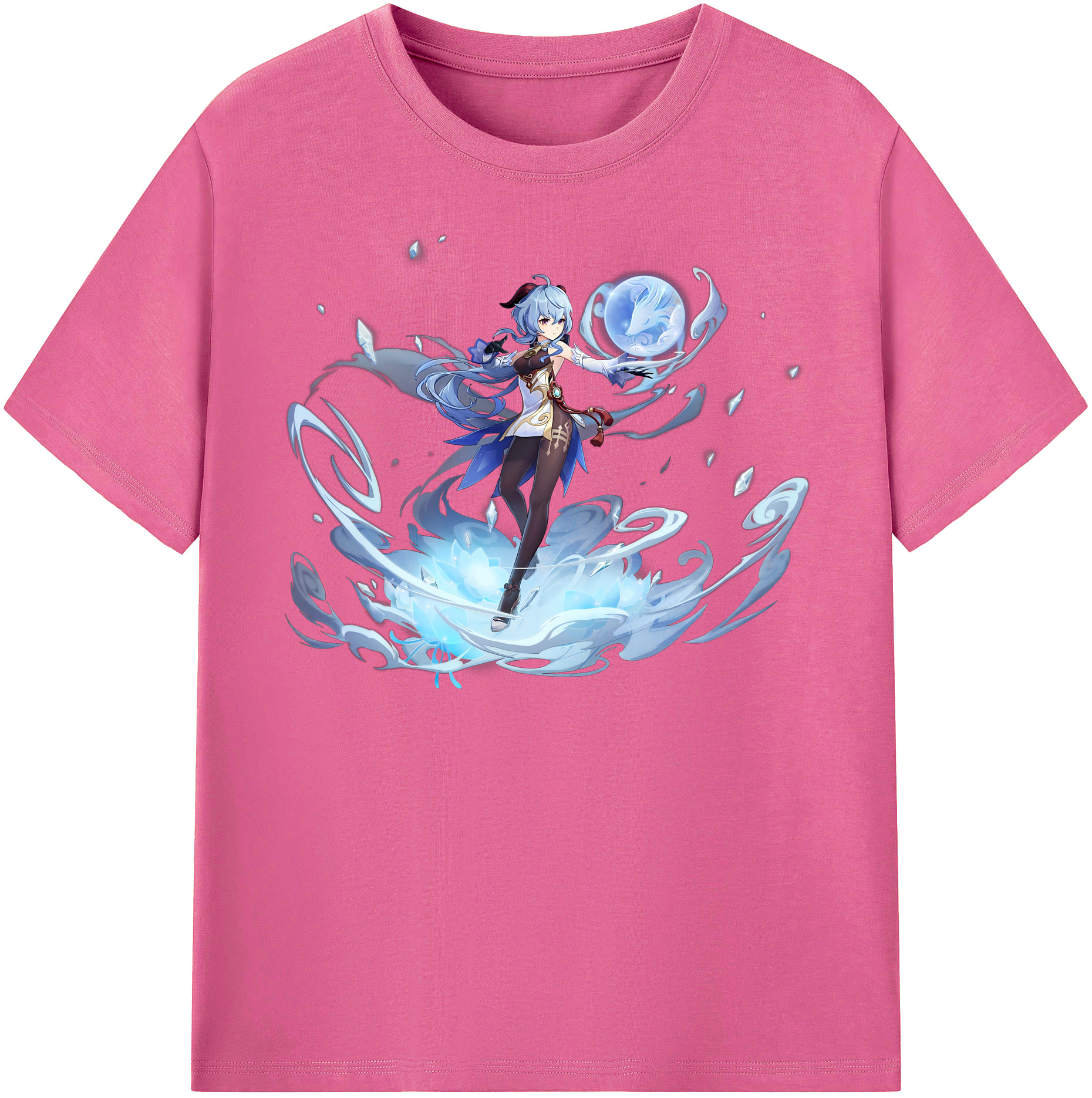 げんし神 甘雨 かんう genshin Ganyu レディースカジュアルプリントTシャツ（綿100％）
