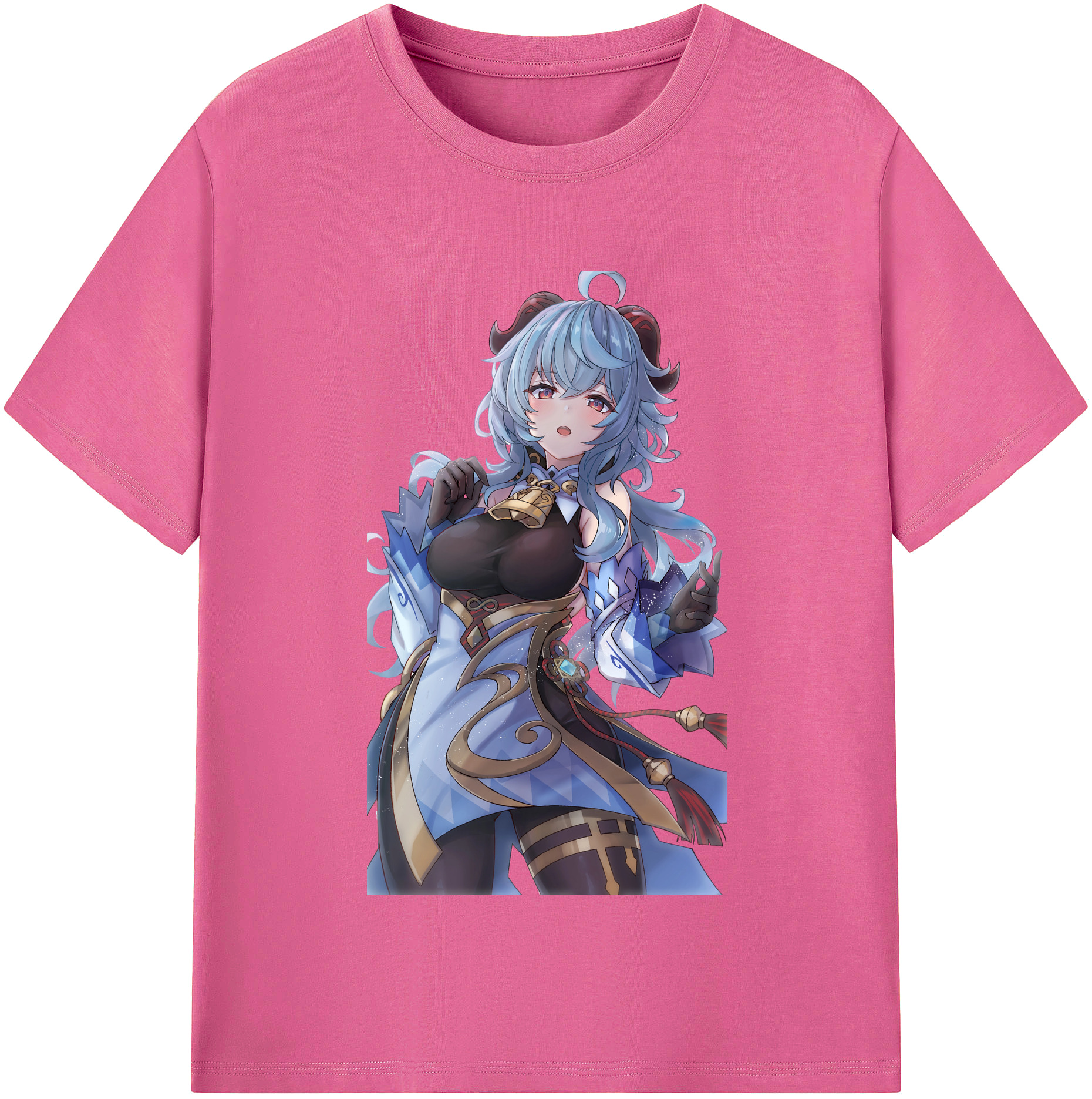 げんし神 甘雨 かんう genshin Ganyu レディースカジュアルプリントTシャツ（綿100％）