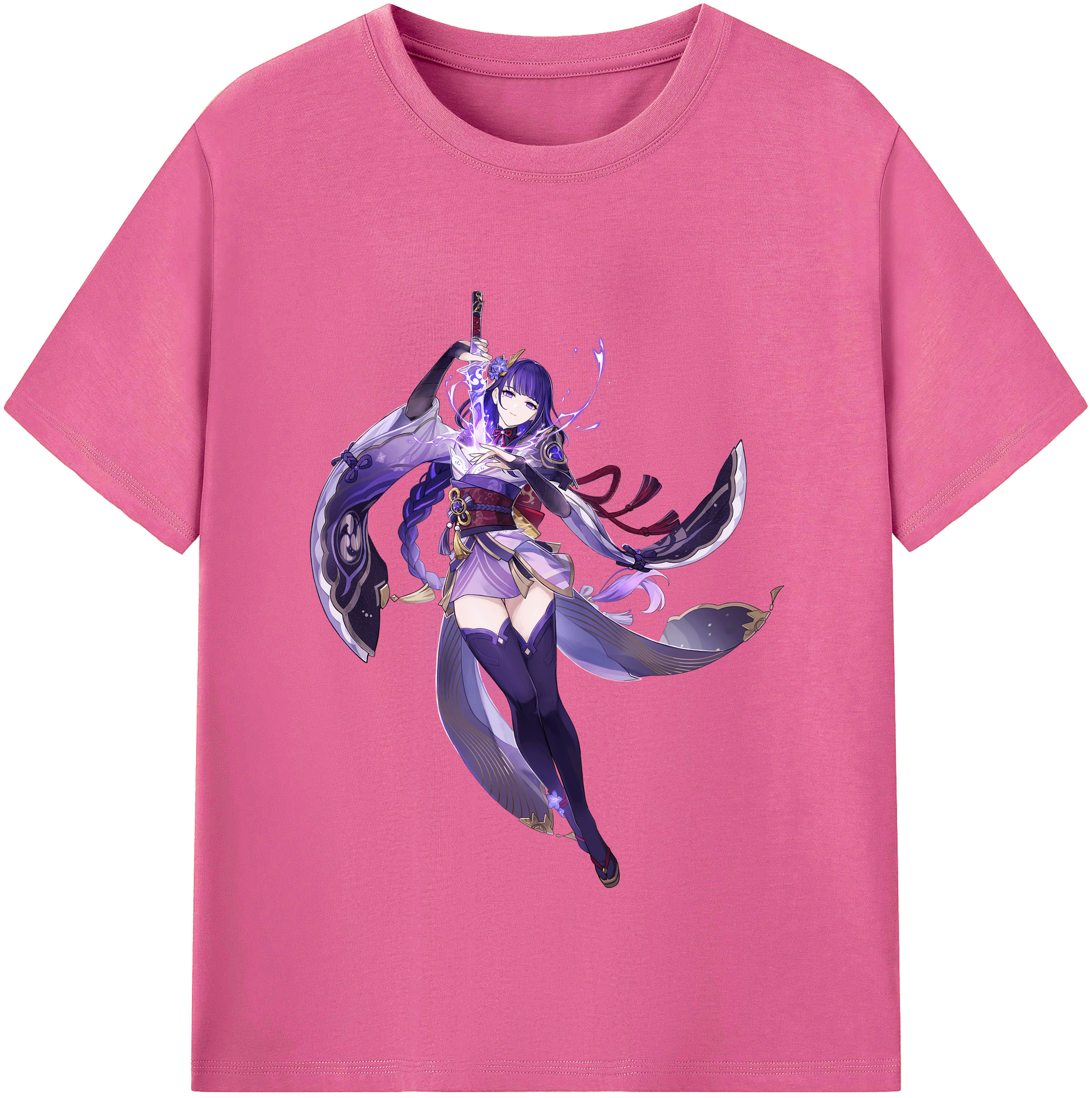 げんし神 雷電将軍 らいでんしょうぐん genshin Raiden Shogun レディースカジュアルプリントTシャツ（綿100％）