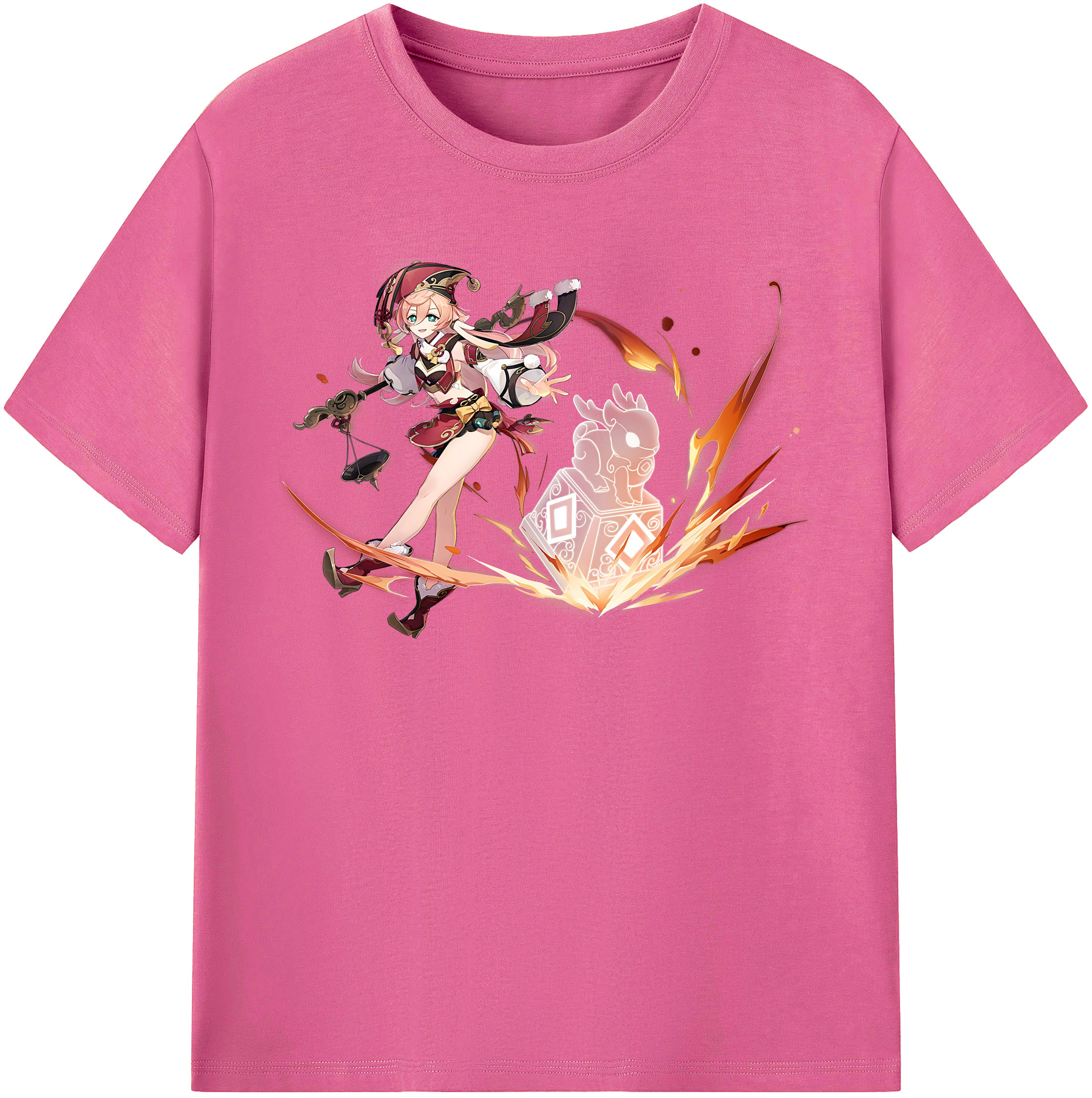 げんし神 ヤンフェイ genshin Yanfei レディースカジュアルプリントTシャツ（綿100％）