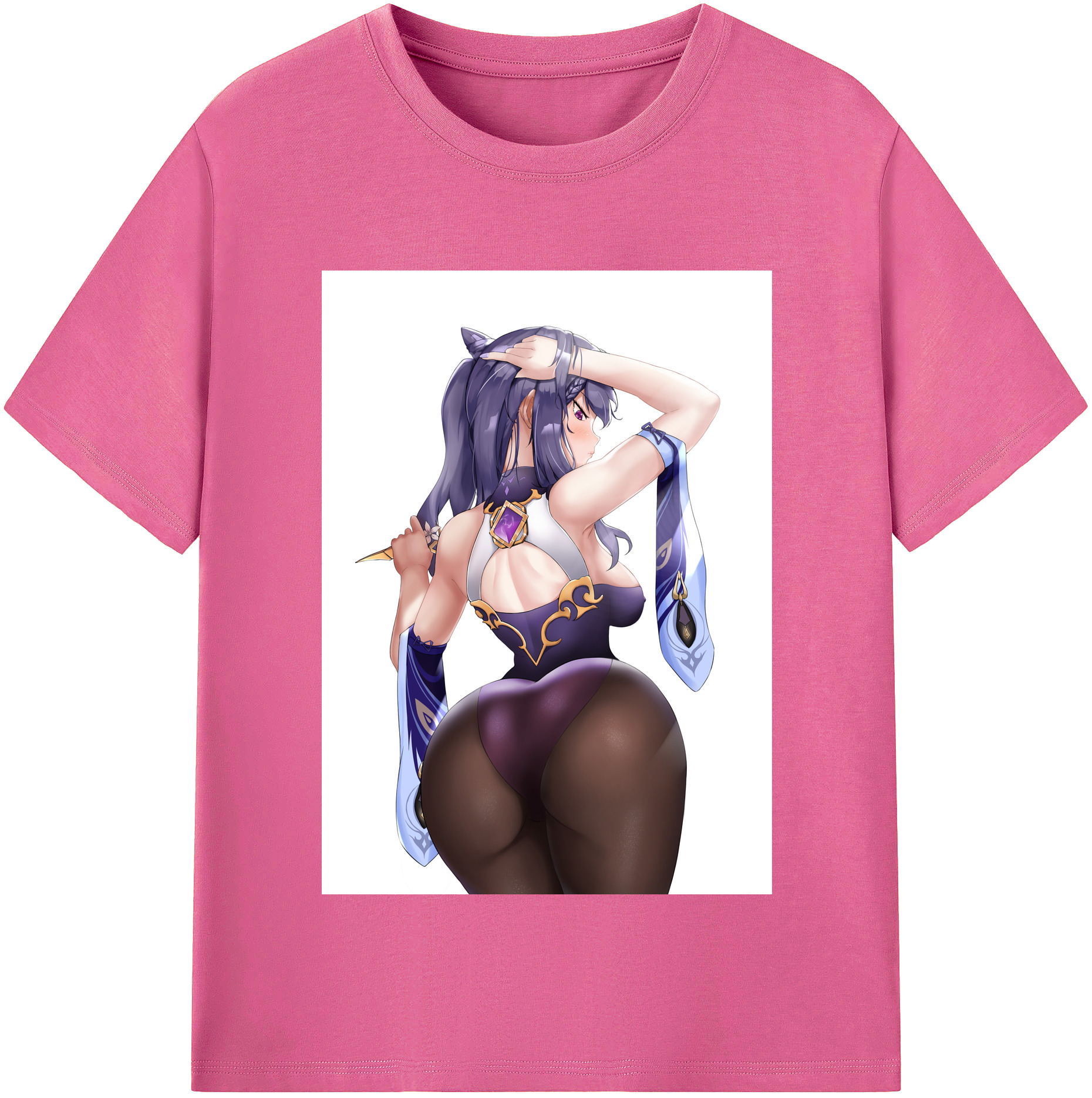 げんし神 刻晴 こくせい genshin Kokusei レディースカジュアルプリントTシャツ（綿100％）