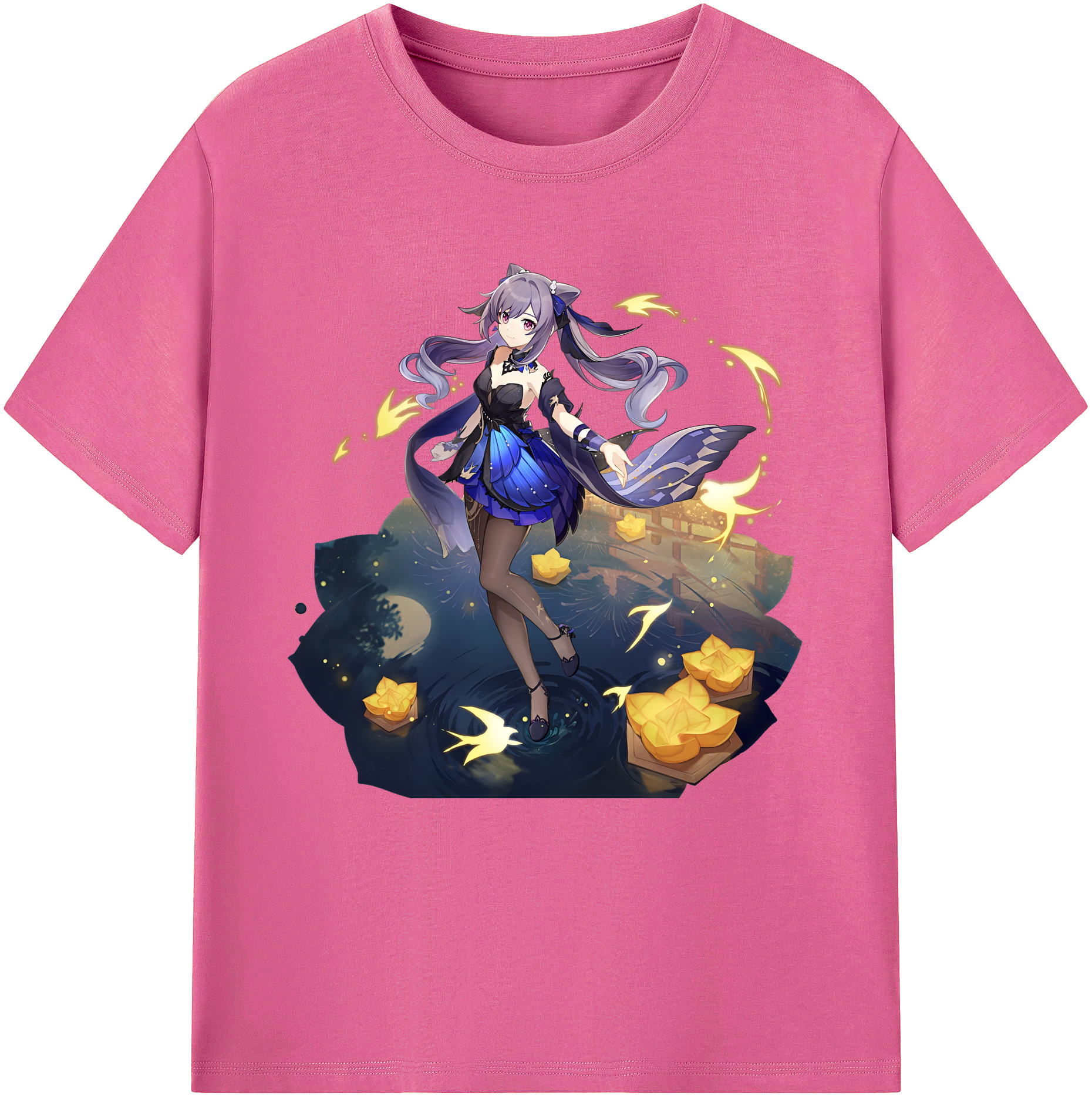 げんし神 刻晴 こくせい genshin Kokusei レディースカジュアルプリントTシャツ（綿100％）