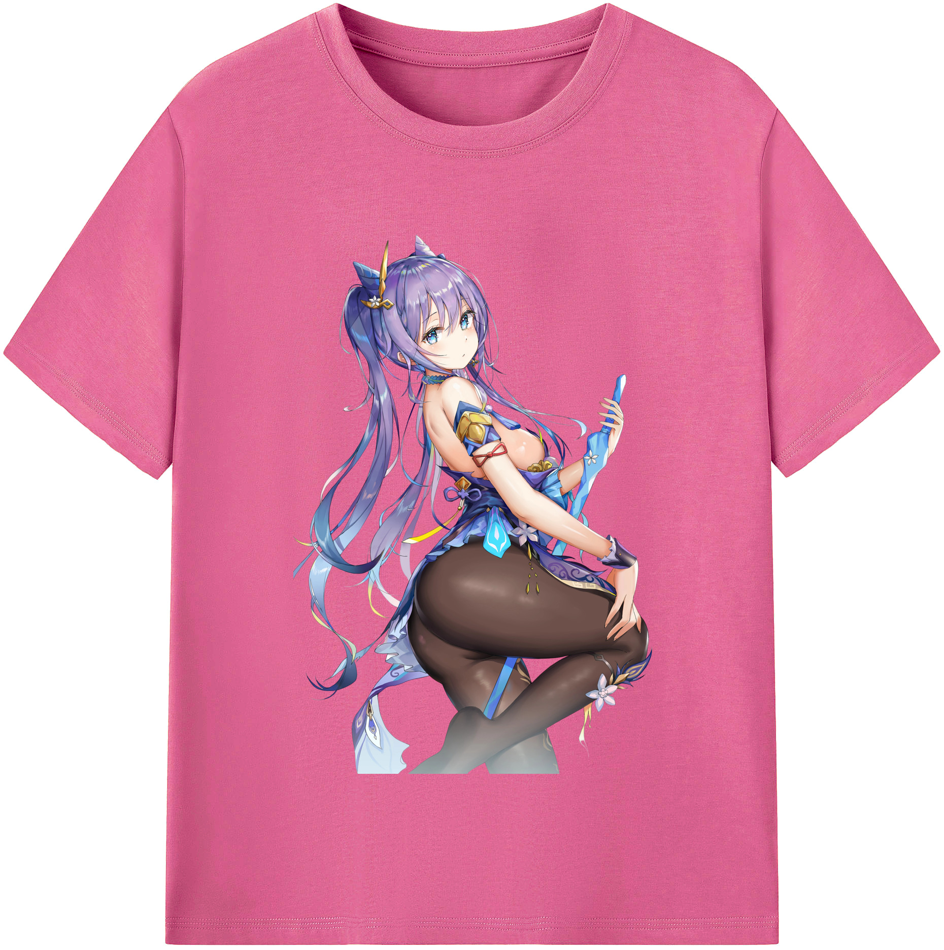 げんし神 刻晴 こくせい genshin Kokusei レディースカジュアルプリントTシャツ（綿100％）