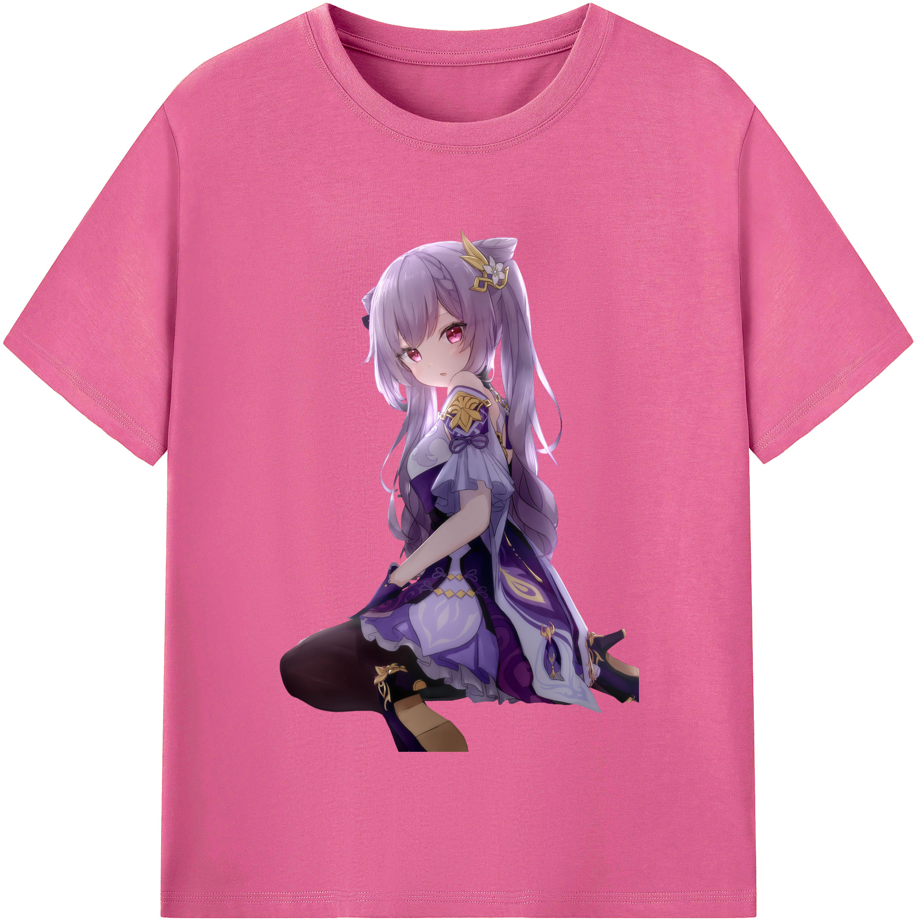 げんし神 刻晴 こくせい genshin Kokusei レディースカジュアルプリントTシャツ（綿100％）