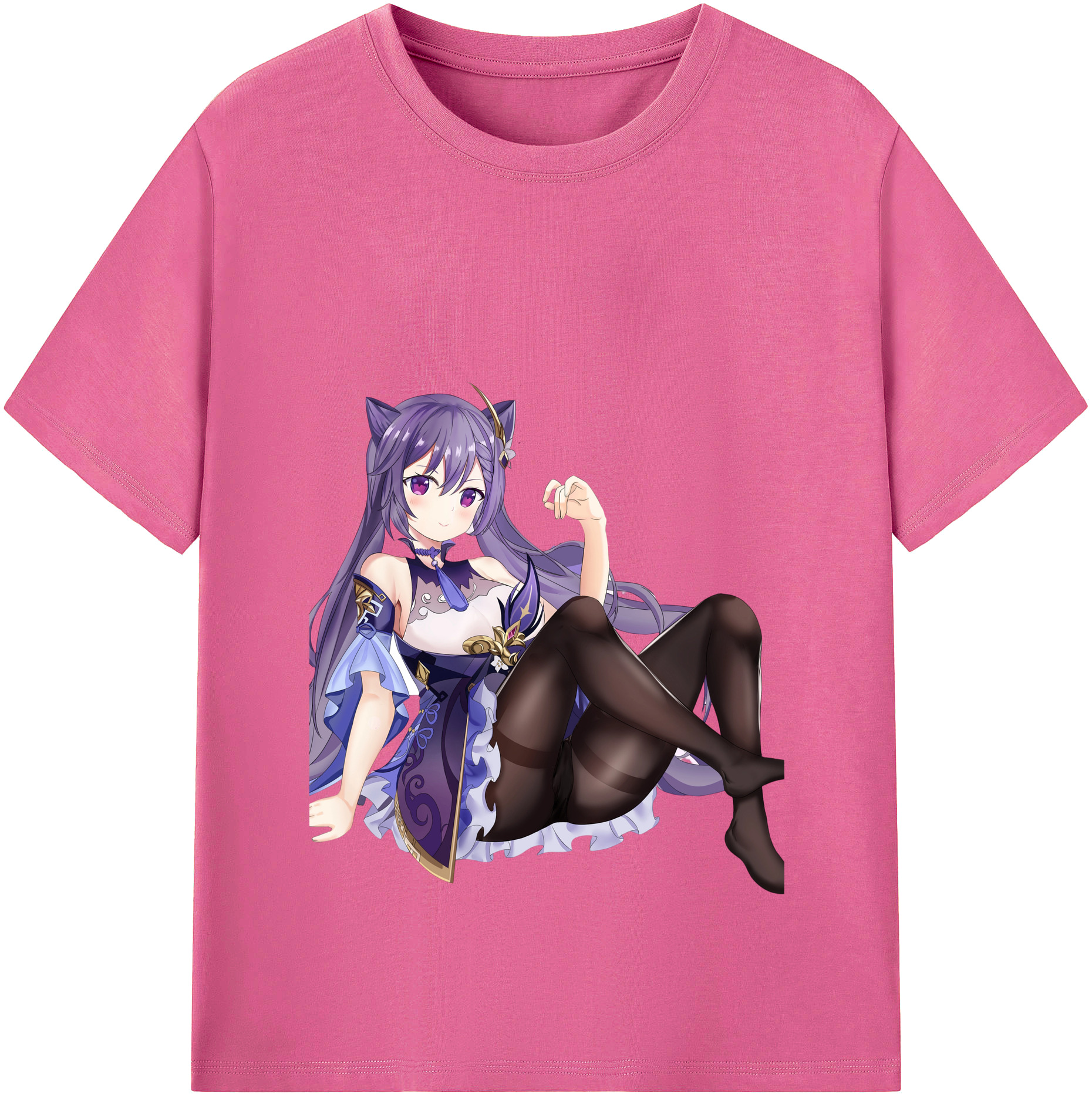 げんし神 刻晴 こくせい genshin Kokusei レディースカジュアルプリントTシャツ（綿100％）