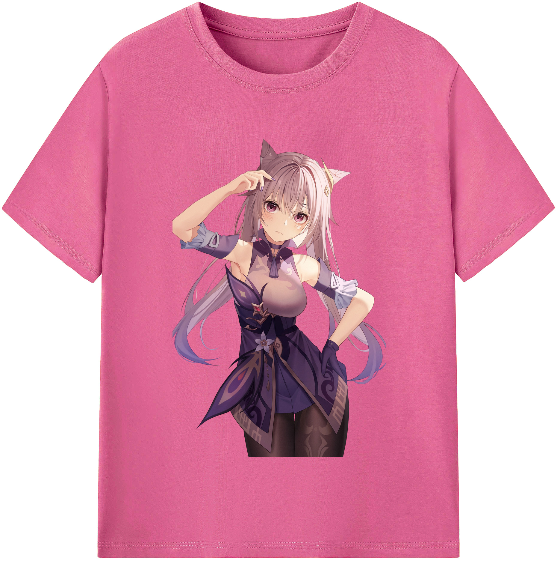 げんし神 刻晴 こくせい genshin Kokusei レディースカジュアルプリントTシャツ（綿100％）