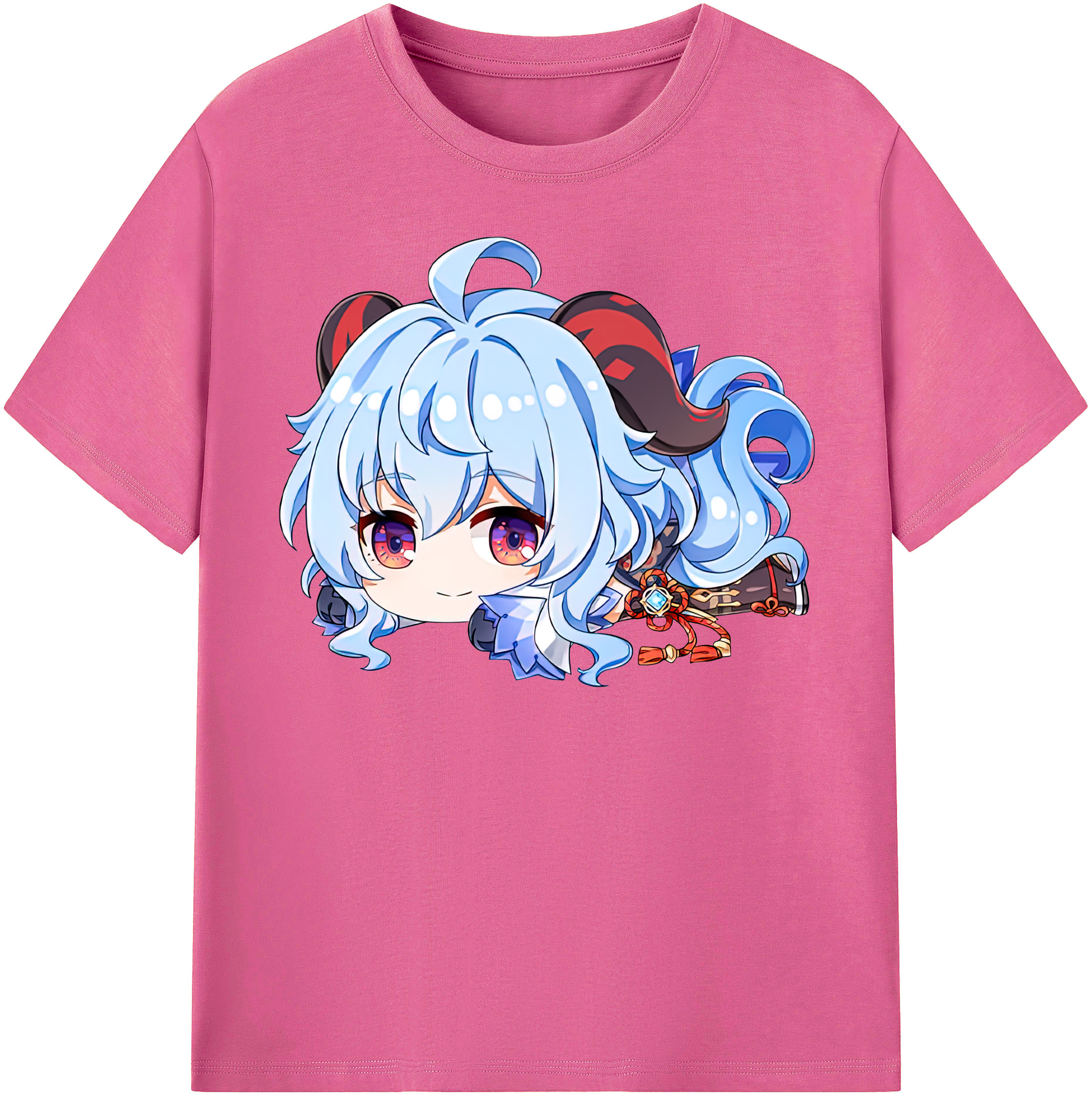 げんし神 甘雨 かんう genshin Ganyu レディースカジュアルプリントTシャツ（綿100％）