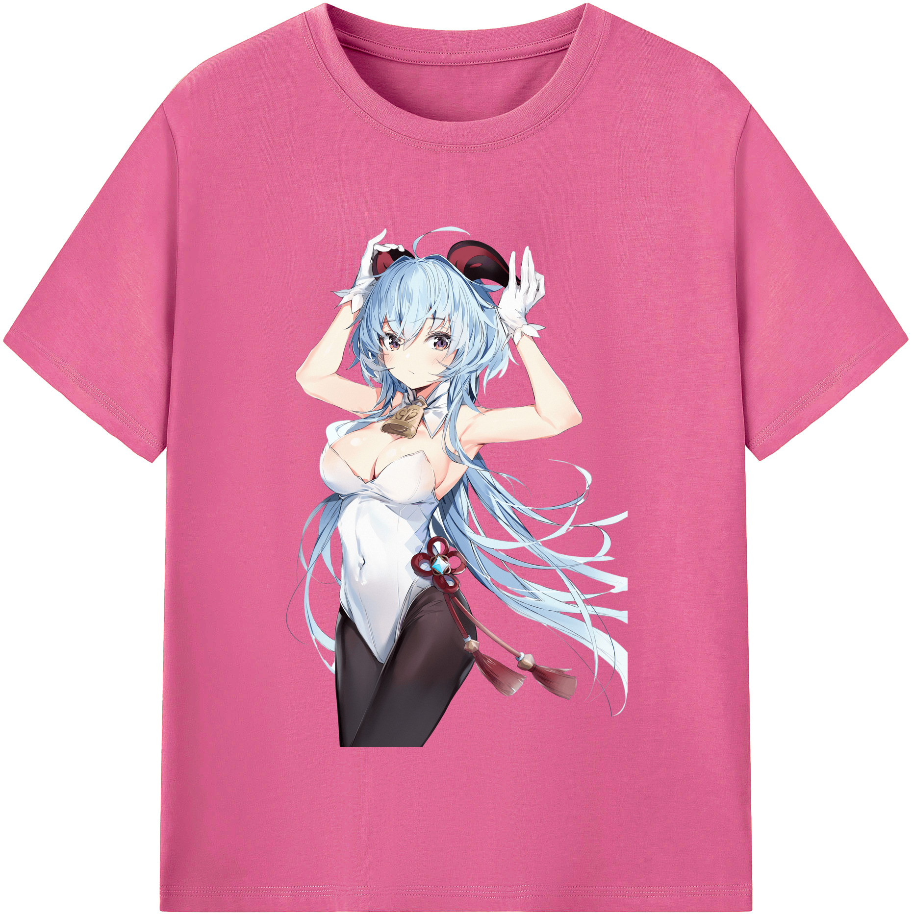 げんし神 甘雨 かんう genshin Ganyu レディースカジュアルプリントTシャツ（綿100％）