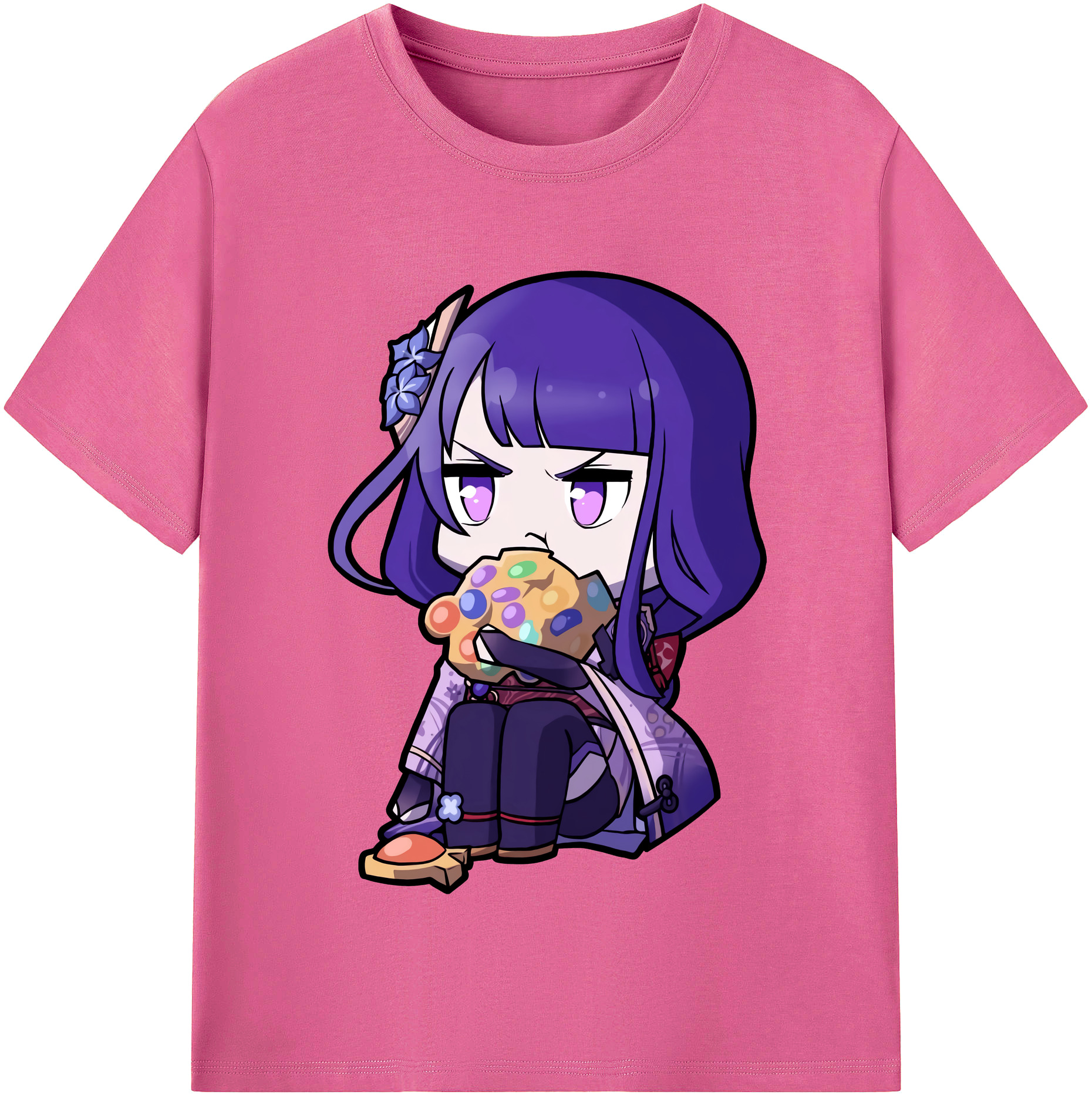 げんし神 雷電将軍 らいでんしょうぐん genshin Raiden Shogun レディースカジュアルプリントTシャツ（綿100％）