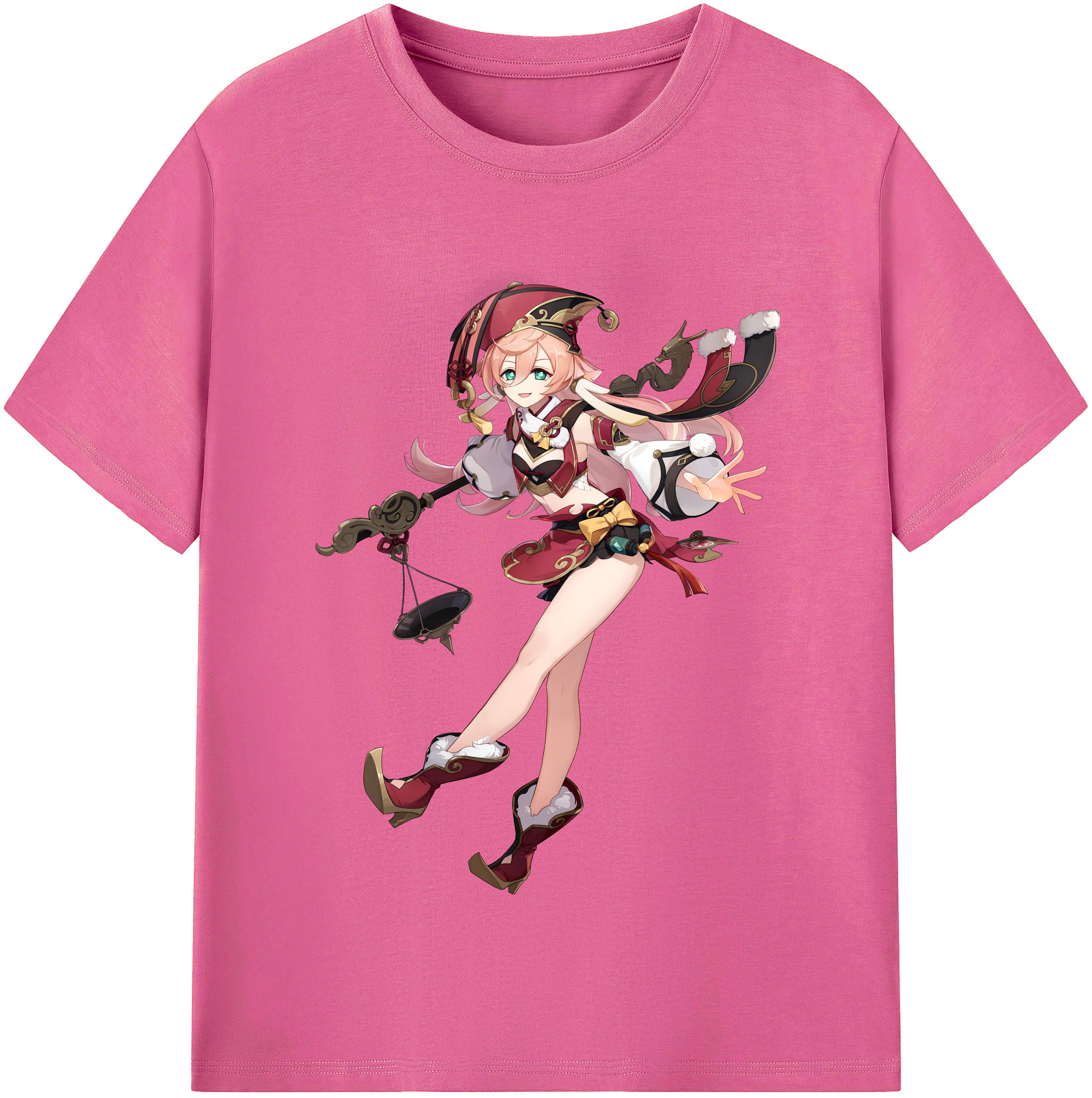 げんし神 ヤンフェイ genshin Yanfei レディースカジュアルプリントTシャツ（綿100％）