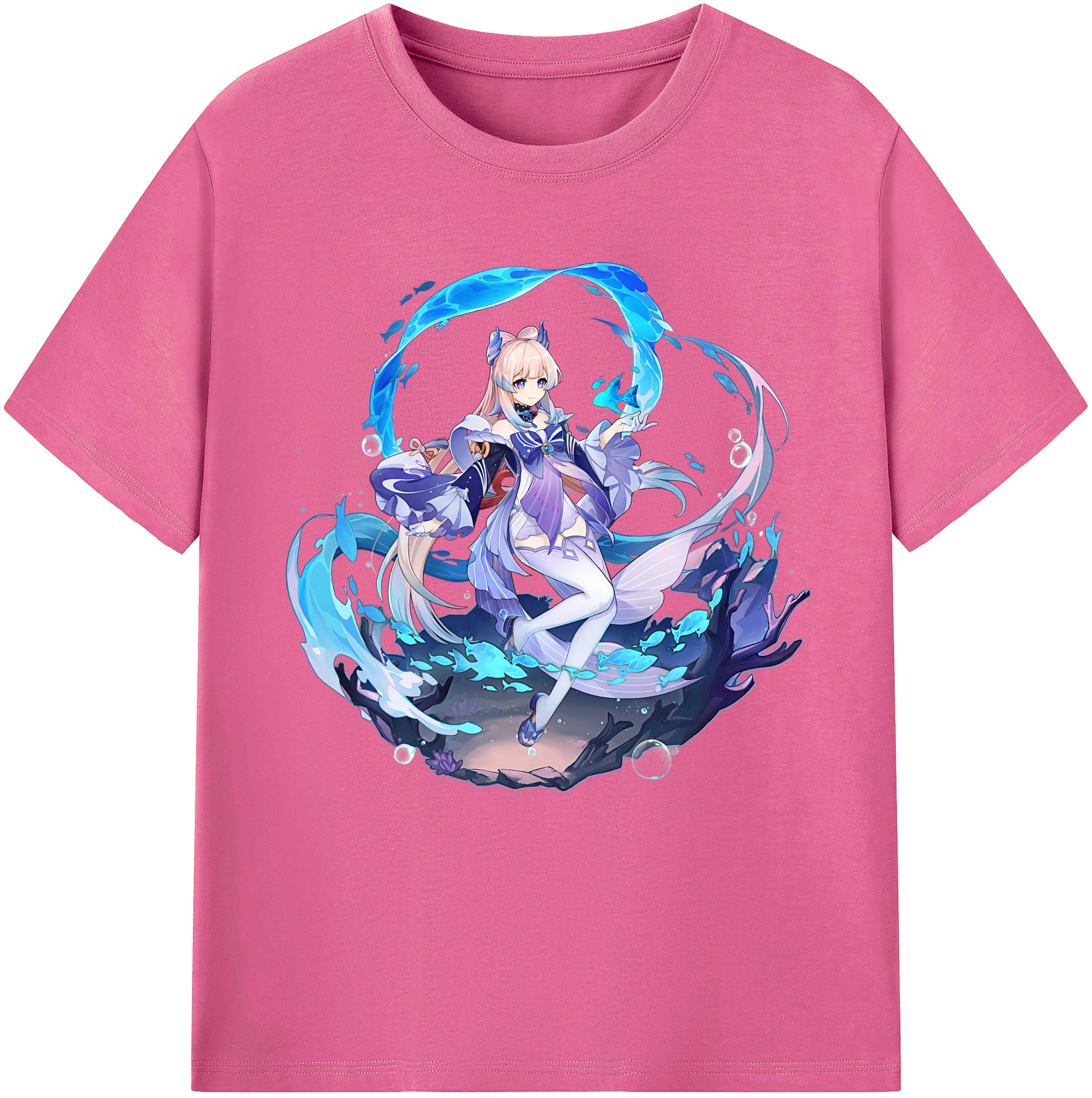 げんし神 珊瑚宮心海 サンゴノミヤ・ココミ genshin Sangonomiya Kokomi レディースカジュアルプリントTシャツ（綿100％）