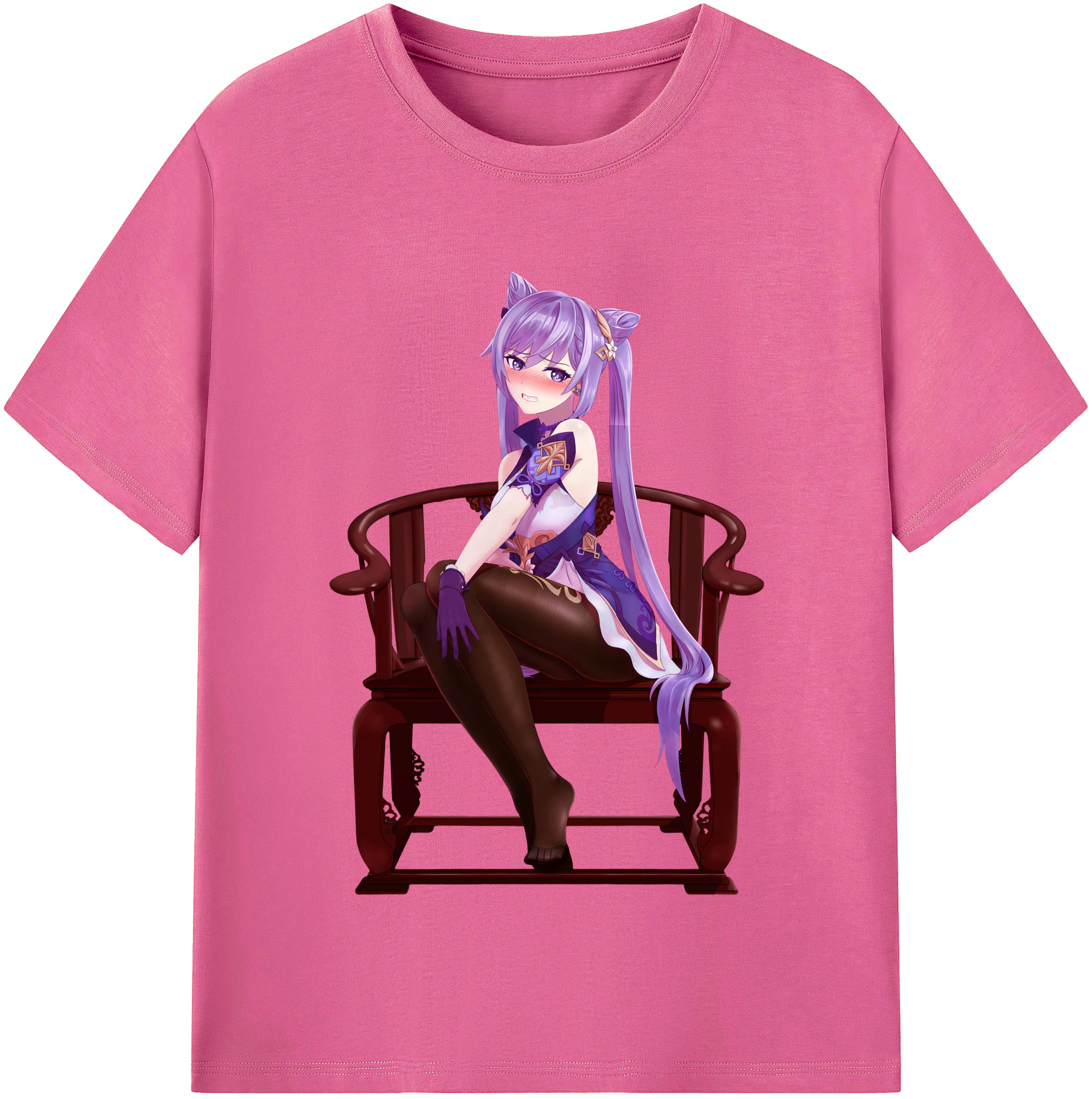 げんし神 刻晴 こくせい genshin Kokusei レディースカジュアルプリントTシャツ（綿100％）