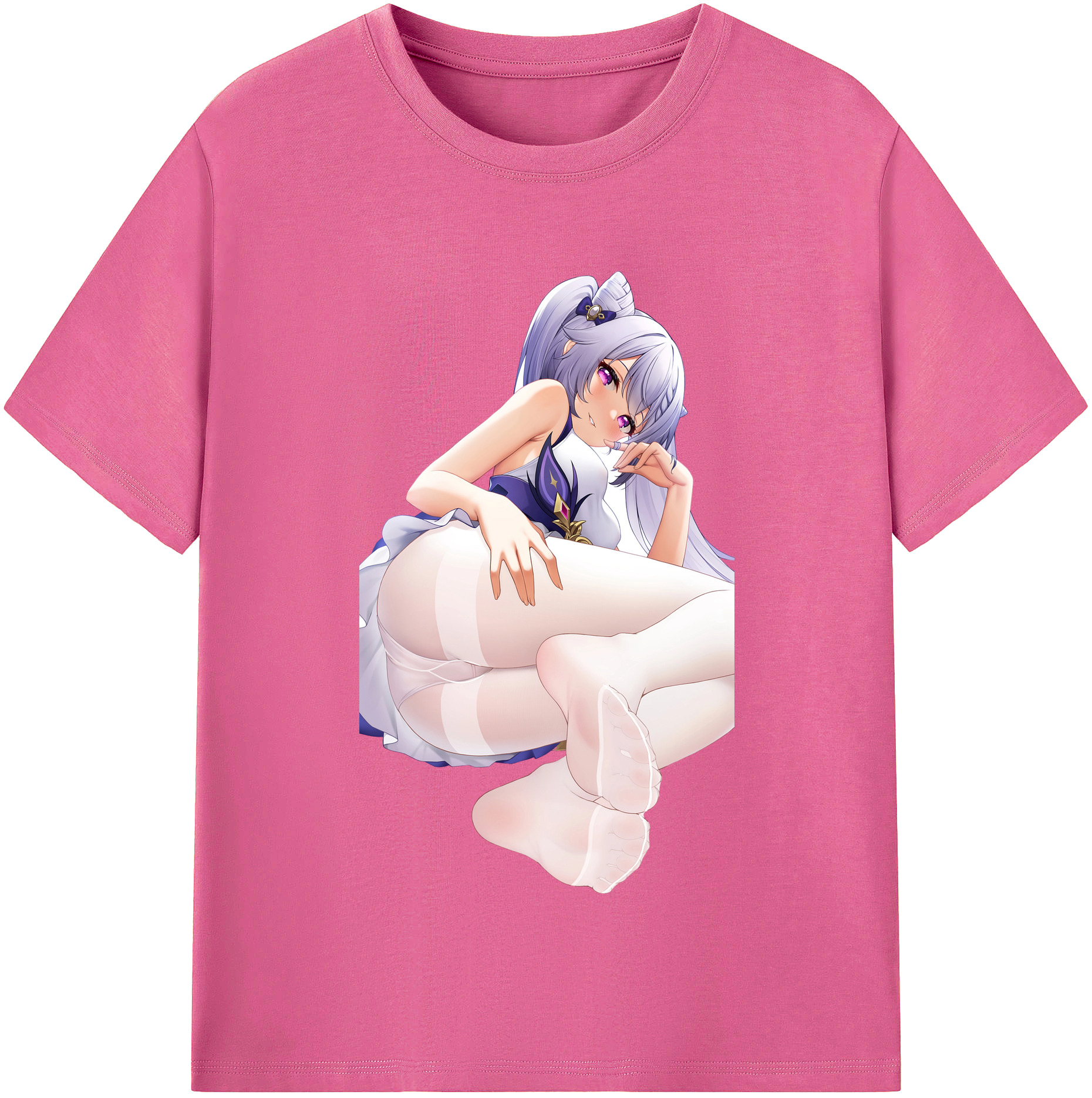 げんし神 刻晴 こくせい genshin Kokusei レディースカジュアルプリントTシャツ（綿100％）