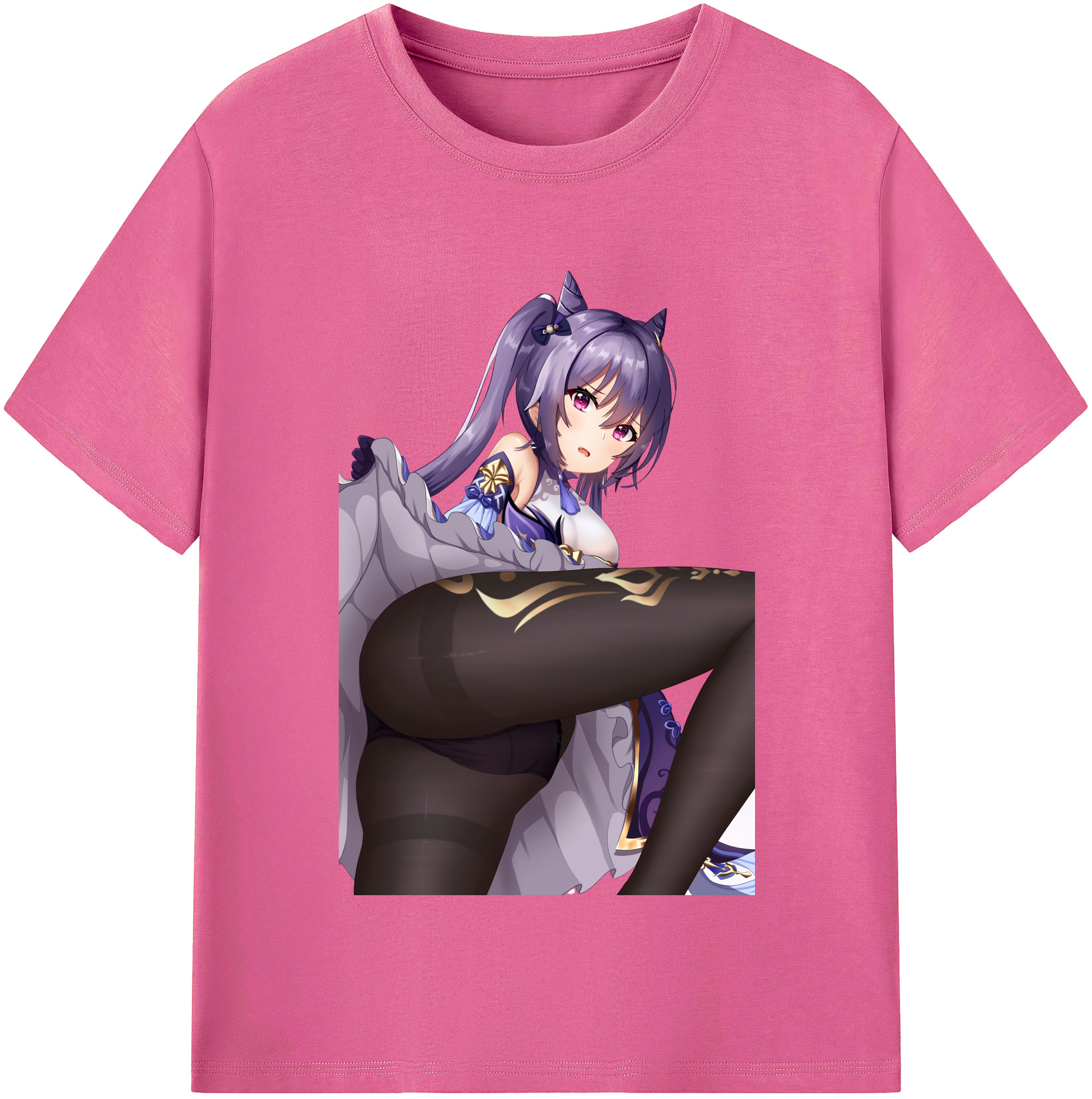 げんし神 刻晴 こくせい genshin Kokusei レディースカジュアルプリントTシャツ（綿100％）