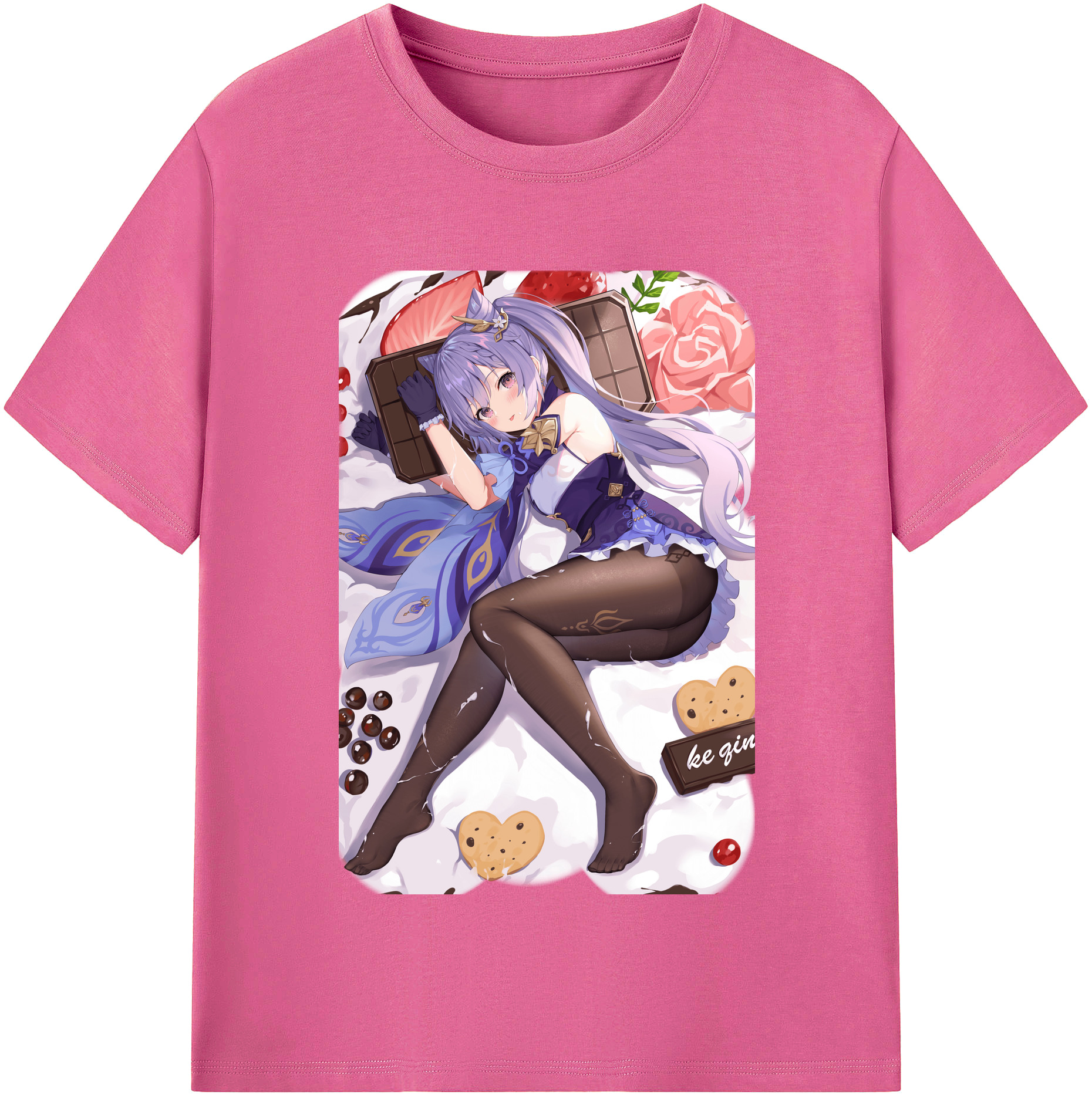 げんし神 刻晴 こくせい genshin Kokusei レディースカジュアルプリントTシャツ（綿100％）