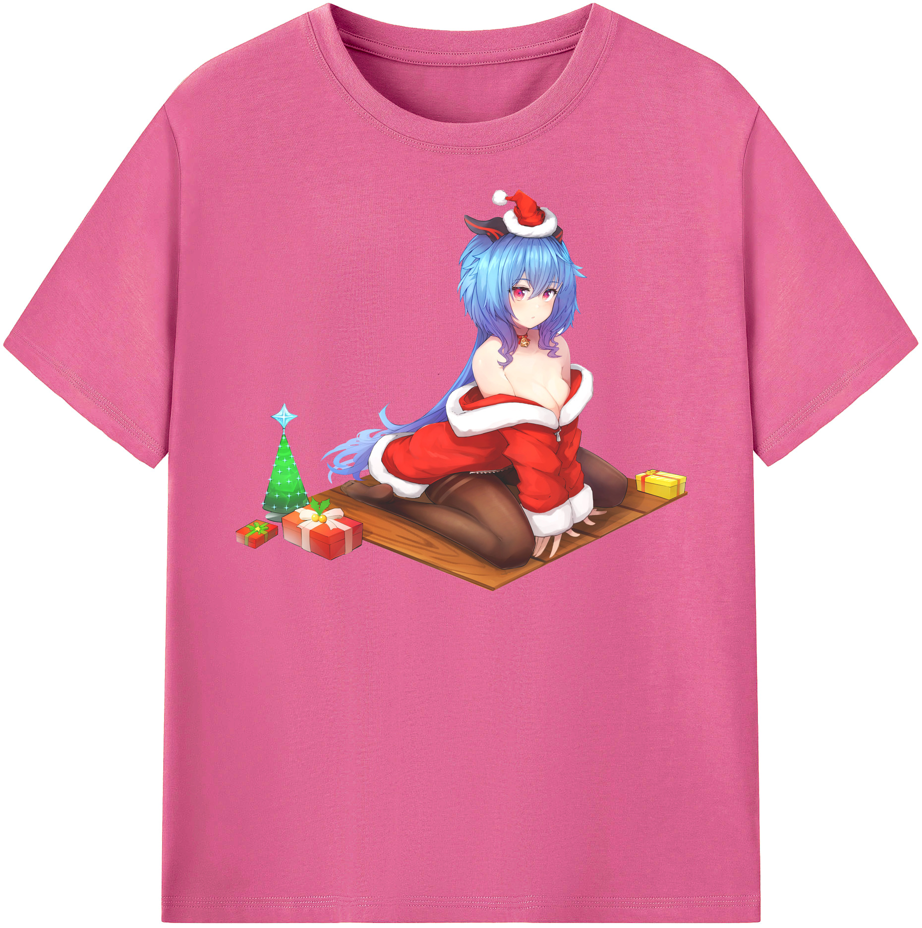 げんし神 甘雨 かんう genshin Ganyu レディースカジュアルプリントTシャツ（綿100％）