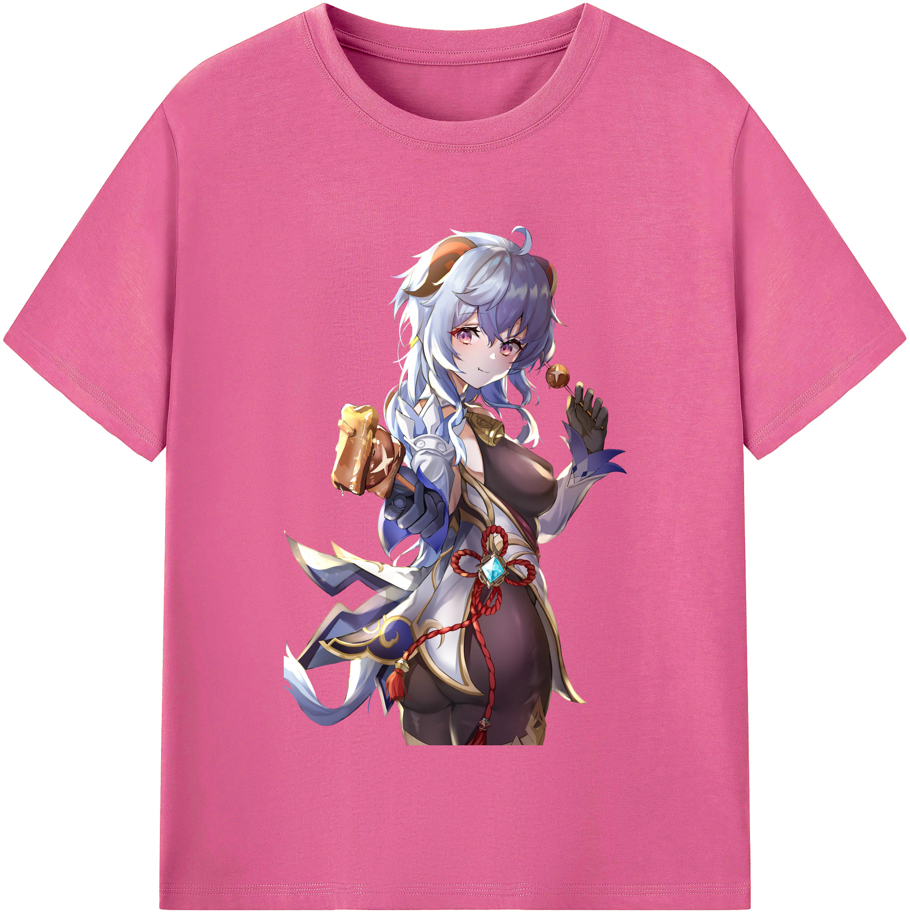 げんし神 甘雨 かんう genshin Ganyu レディースカジュアルプリントTシャツ（綿100％）