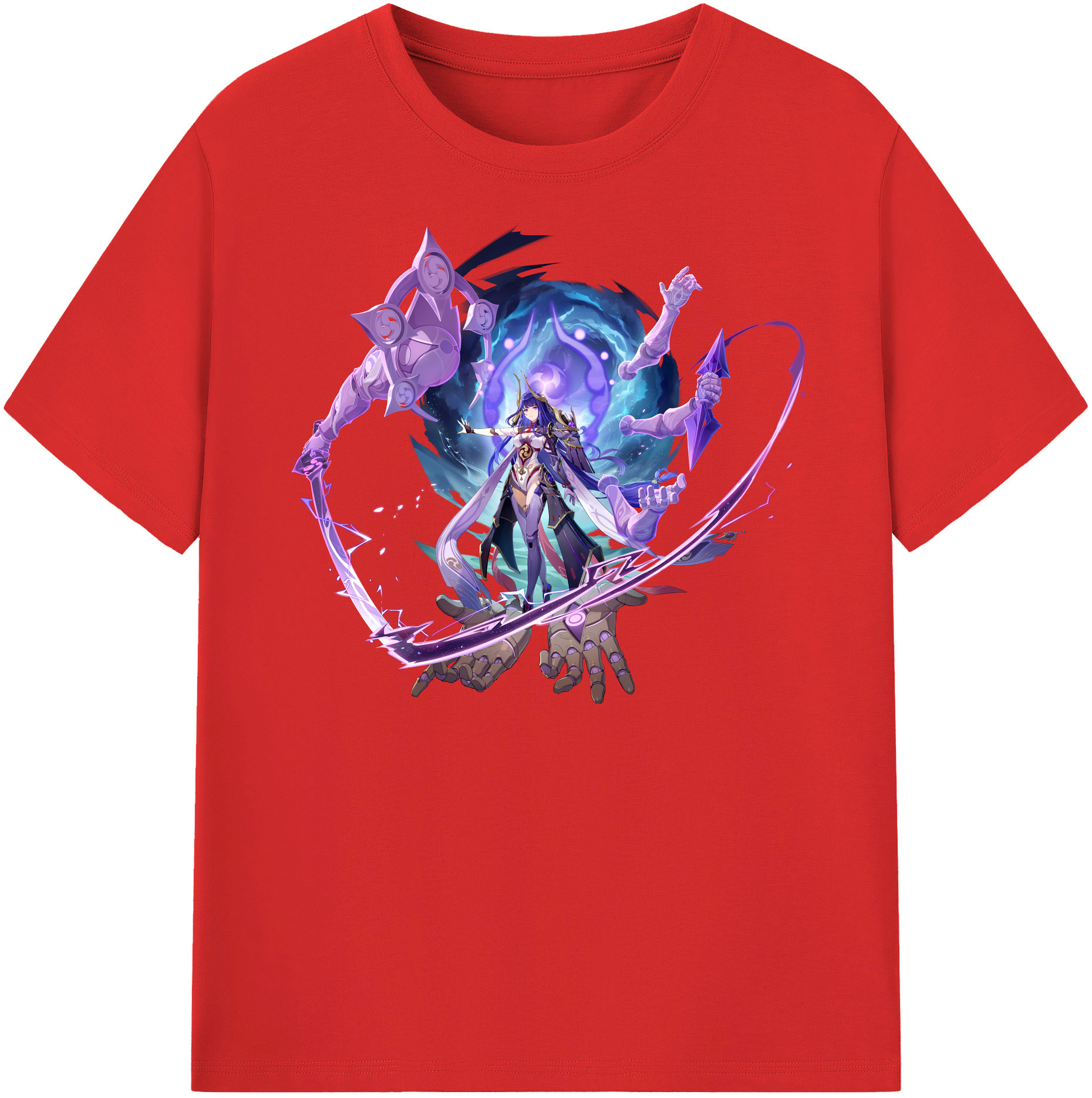 げんし神 雷電将軍 らいでんしょうぐん genshin Raiden Shogun レディースカジュアルプリントTシャツ（綿100％）