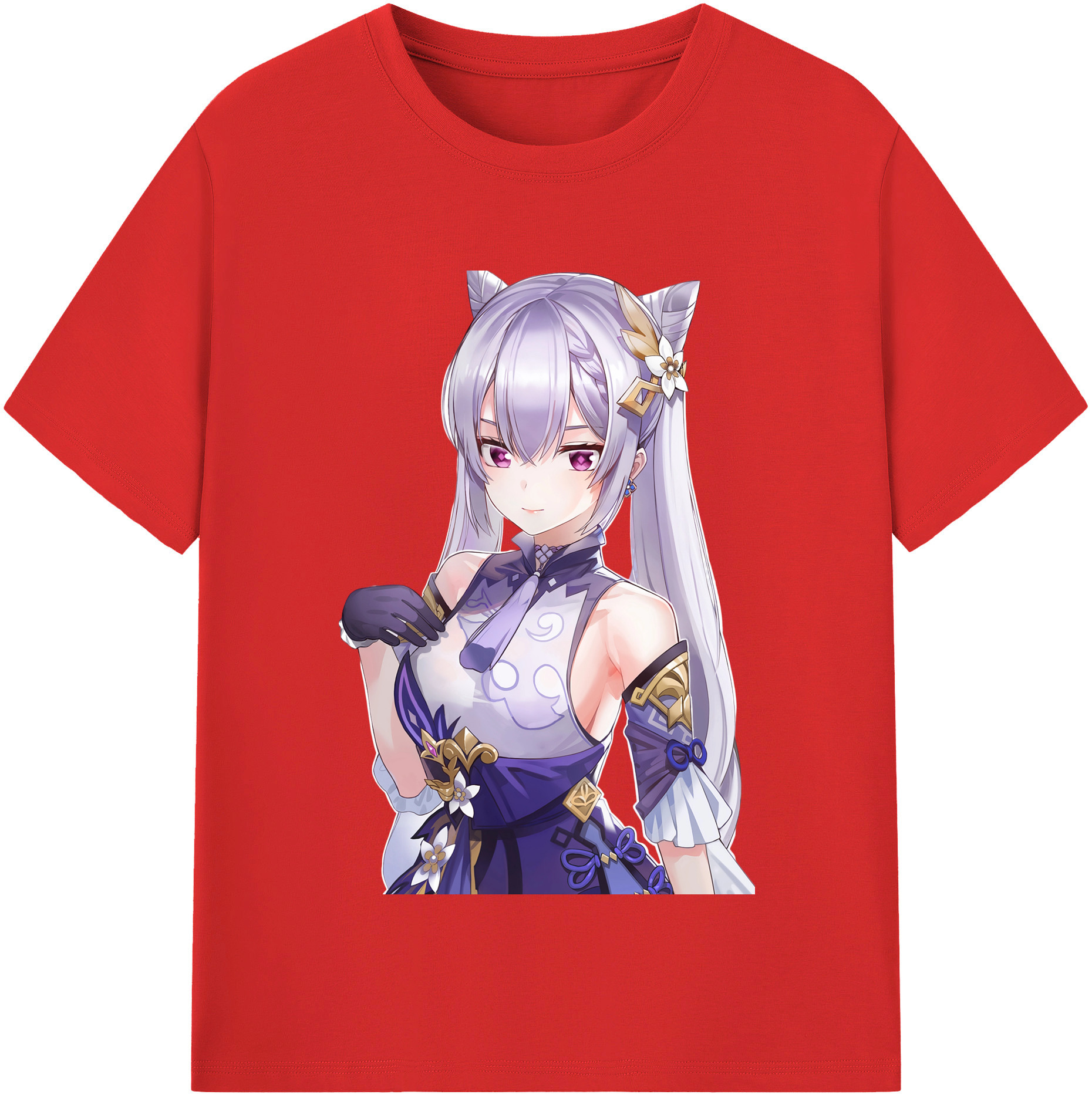 げんし神 刻晴 こくせい genshin Kokusei レディースカジュアルプリントTシャツ（綿100％）